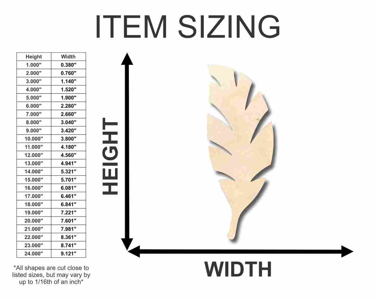 DIY Unfinished Wood Palm Tree Leaf Shapes up to 46 for Crafts
