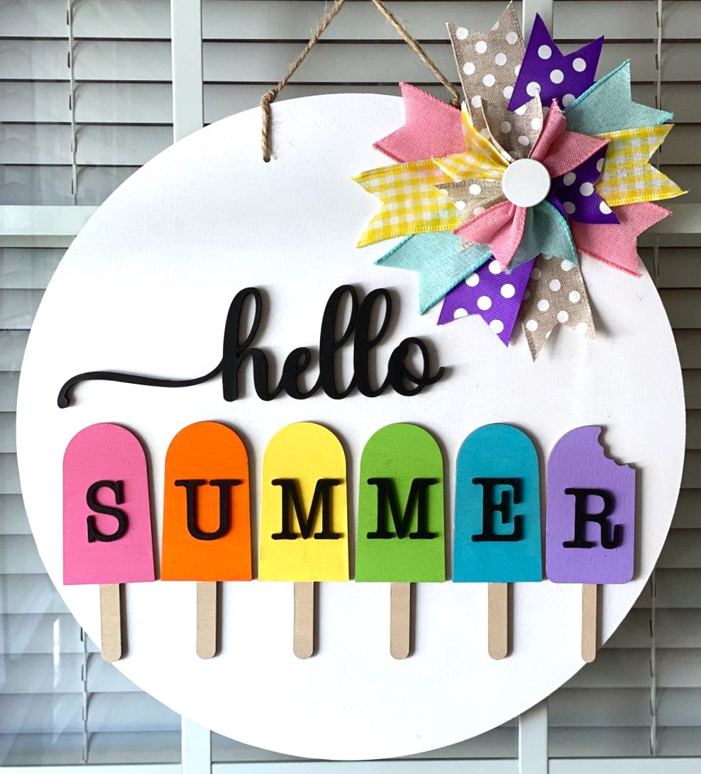 Unfinished Wooden Summer Ice - Cream Popsicle - Shaped Craft Cutout for Up to 46 Do - It - Yourself Projects