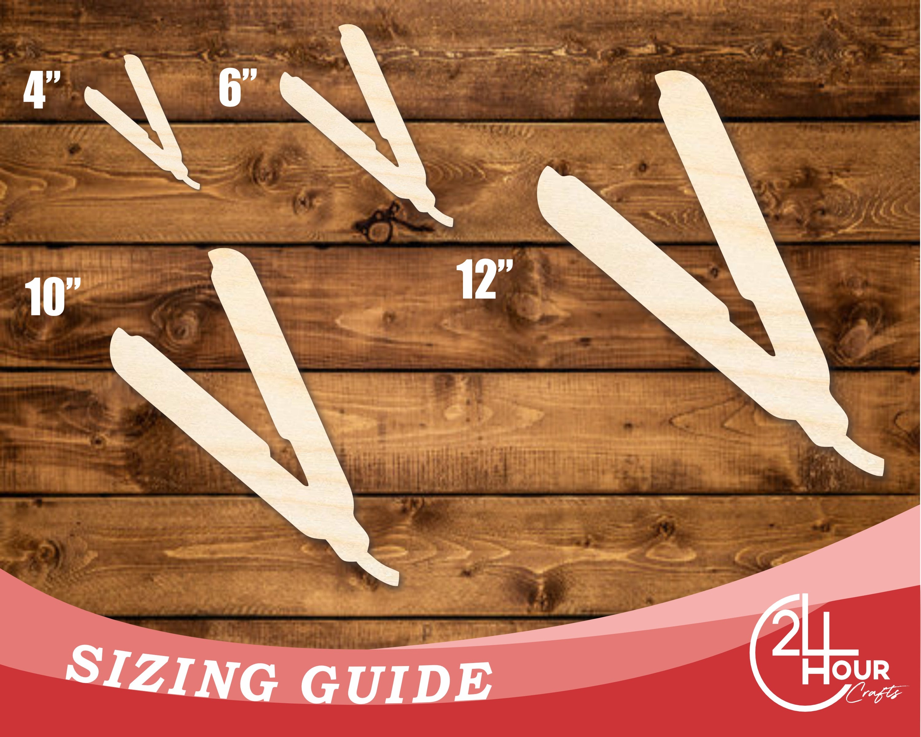 Unfinished Wood Straightener Shape - Ideal DIY Craft Cutout for Up to 46 Do - It - Yourself Projects
