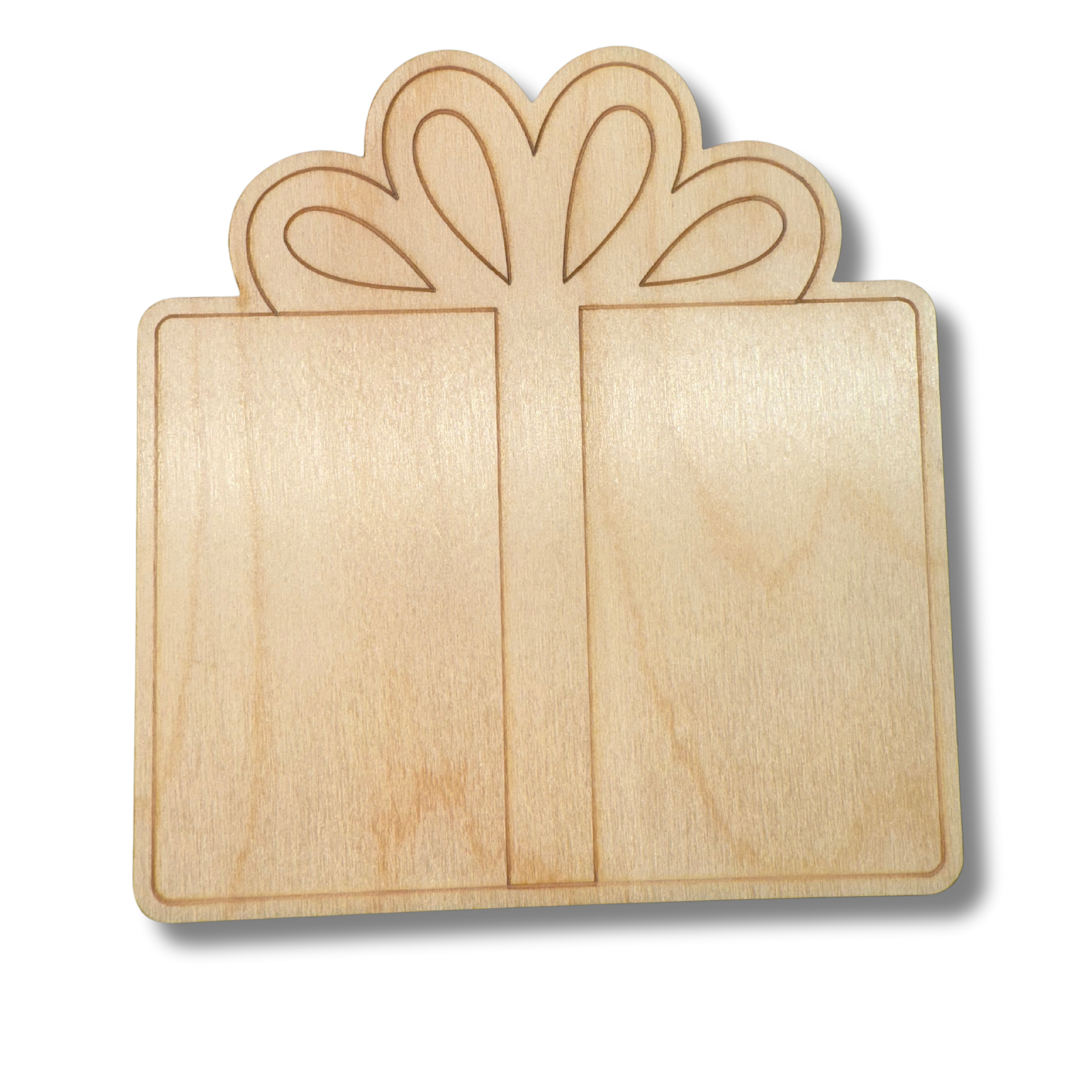 Unfinished Small Etched Wood Present Shapes for Up to 30 DIY Paint - by - Line Crafts