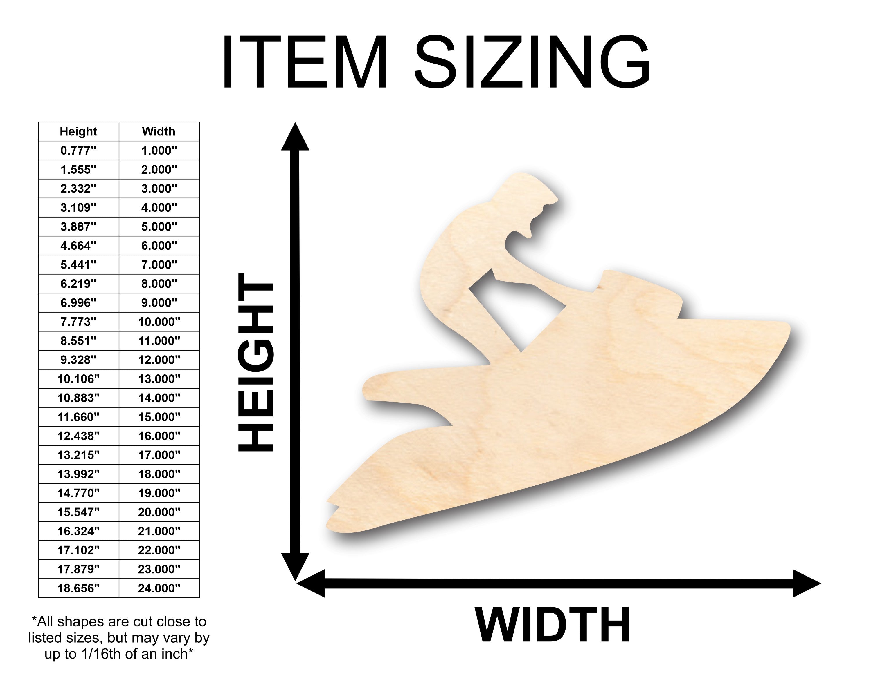 Unfinished DIY Wood Jetski Shape Craft Pieces - Up to 46 Units for Creative Projects