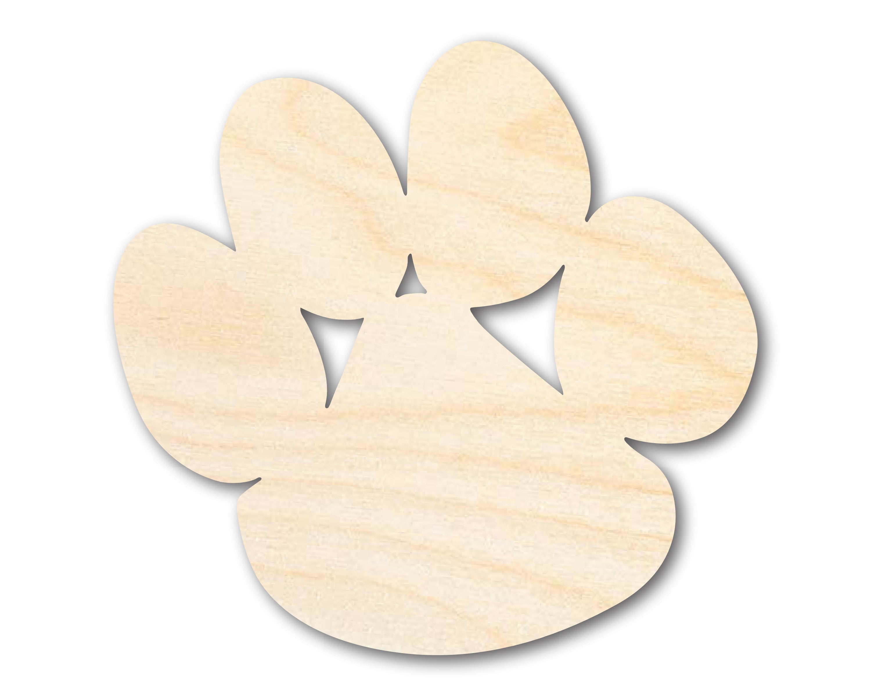 Unfinished Wood Craft in Bear Paw Shape - Available up to 46 Inches