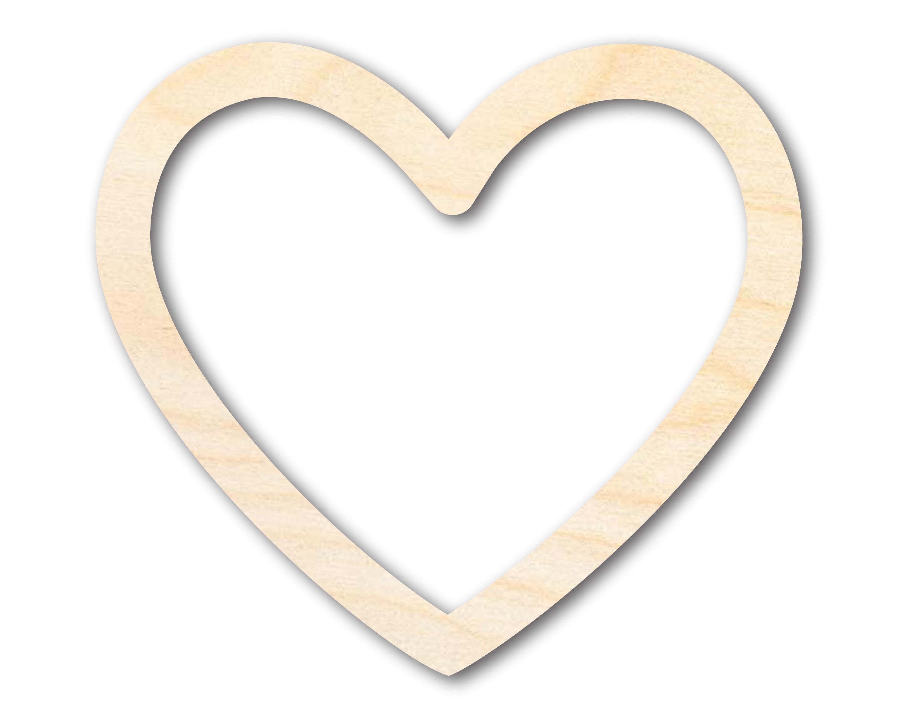 Enhanced Unfinished Wood Heart Border Silhouette for DIY Crafts