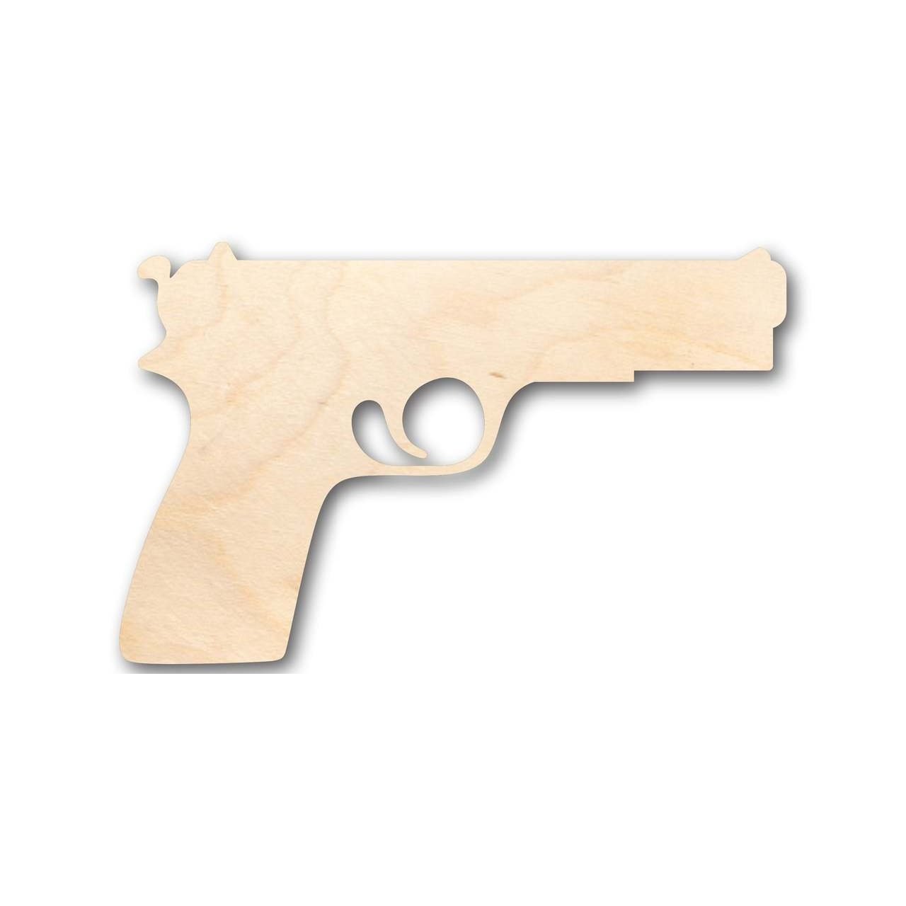 DIY Unfinished Wood Pistol Shape for Police & Military Crafts (Up to 46)
