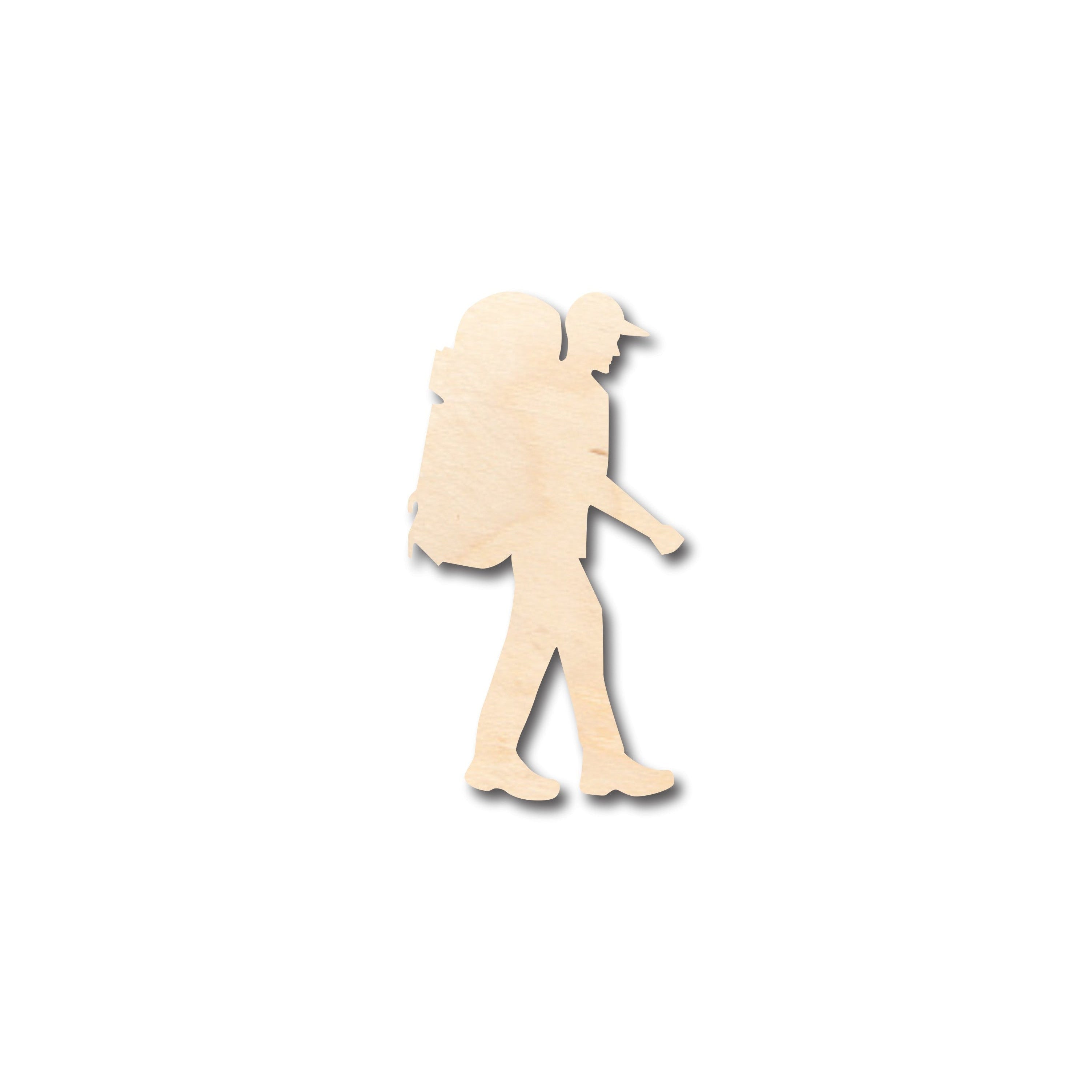 Unfinished Wood Craft - Boy Hike Shape for Up to 46 DIY Projects