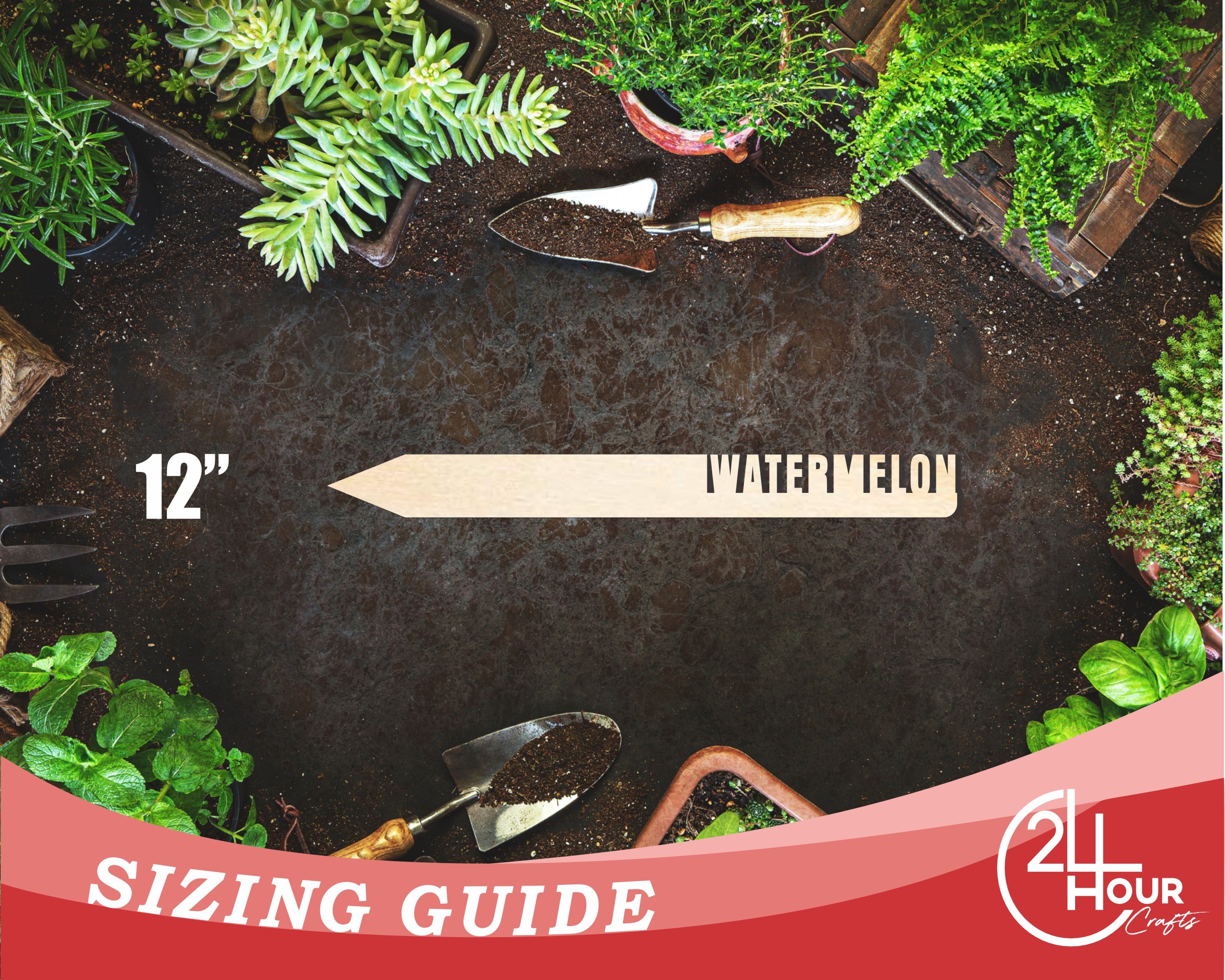 Unfinished Baltic Birch Wood Watermelon-shaped Garden Stake for DIY Crafts with up to 24 DIY Possibilities