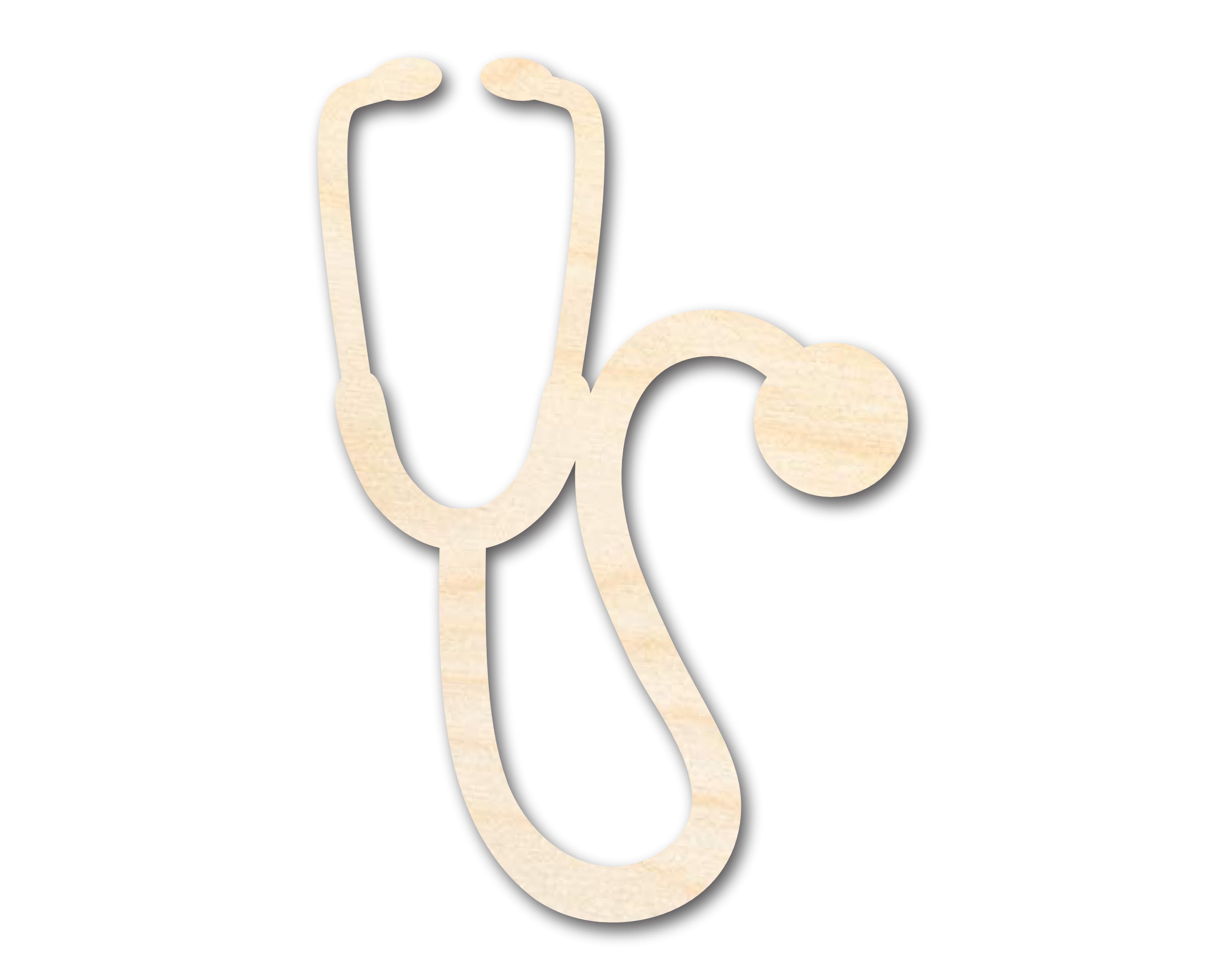 Unfinished Wood Stethoscope Shape Craft Cutout for Up to 46 Different DIY Projects