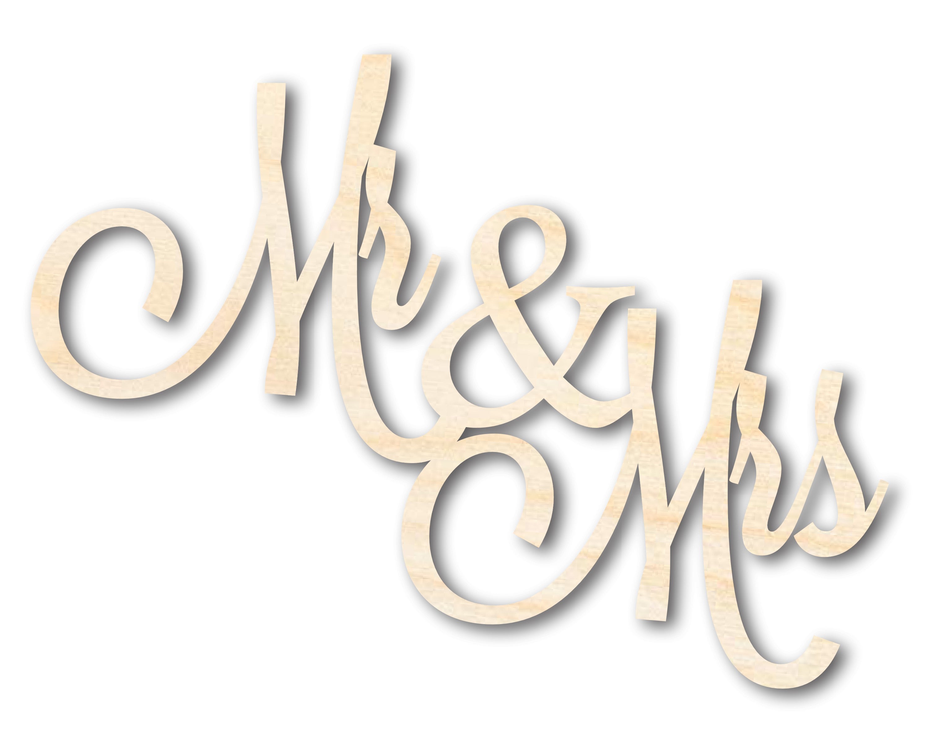 DIY Wedding Craft - Unfinished Wood Mr and Mrs Shape with Sizes Up to 46 Inches