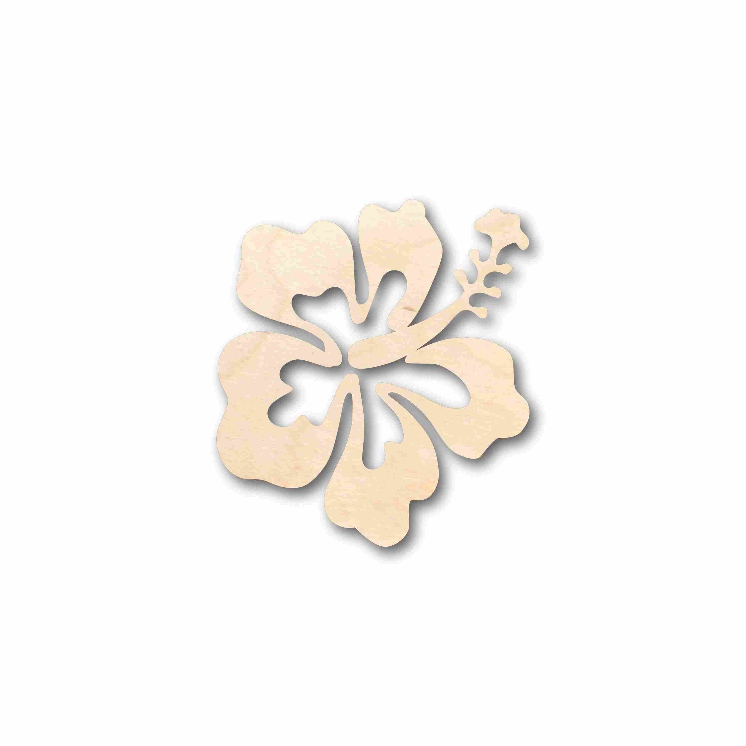 Unfinished Wood Craft - DIY Hibiscus Flower Silhouette Available up to 46 Inches for Your Creative Projects