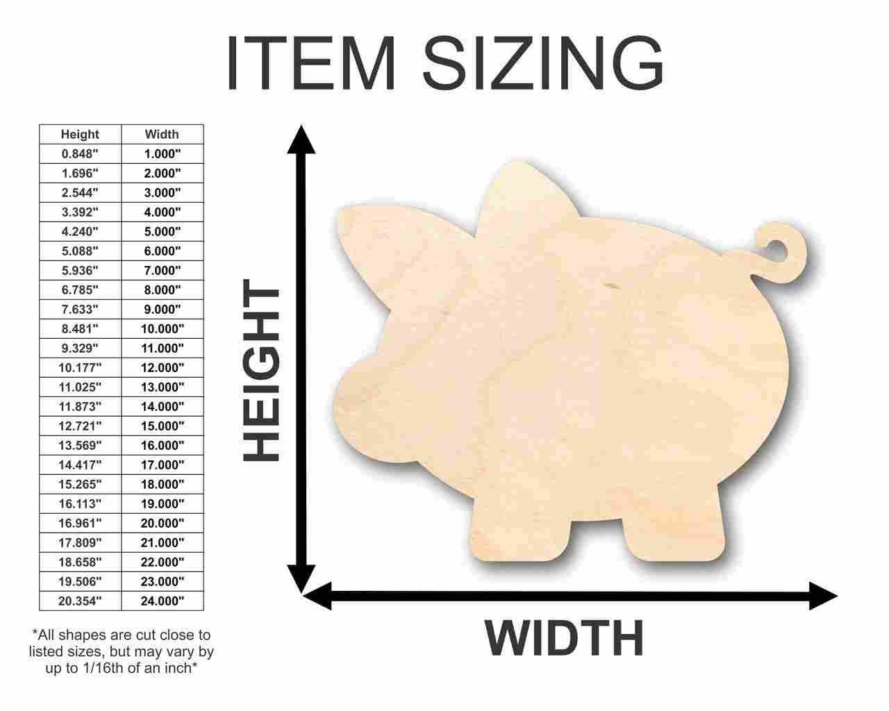 Unfinished DIY Craft Farm Animal Piglet Piggy Bank Shape for Money Saving - Up to 46 Different DIY Options