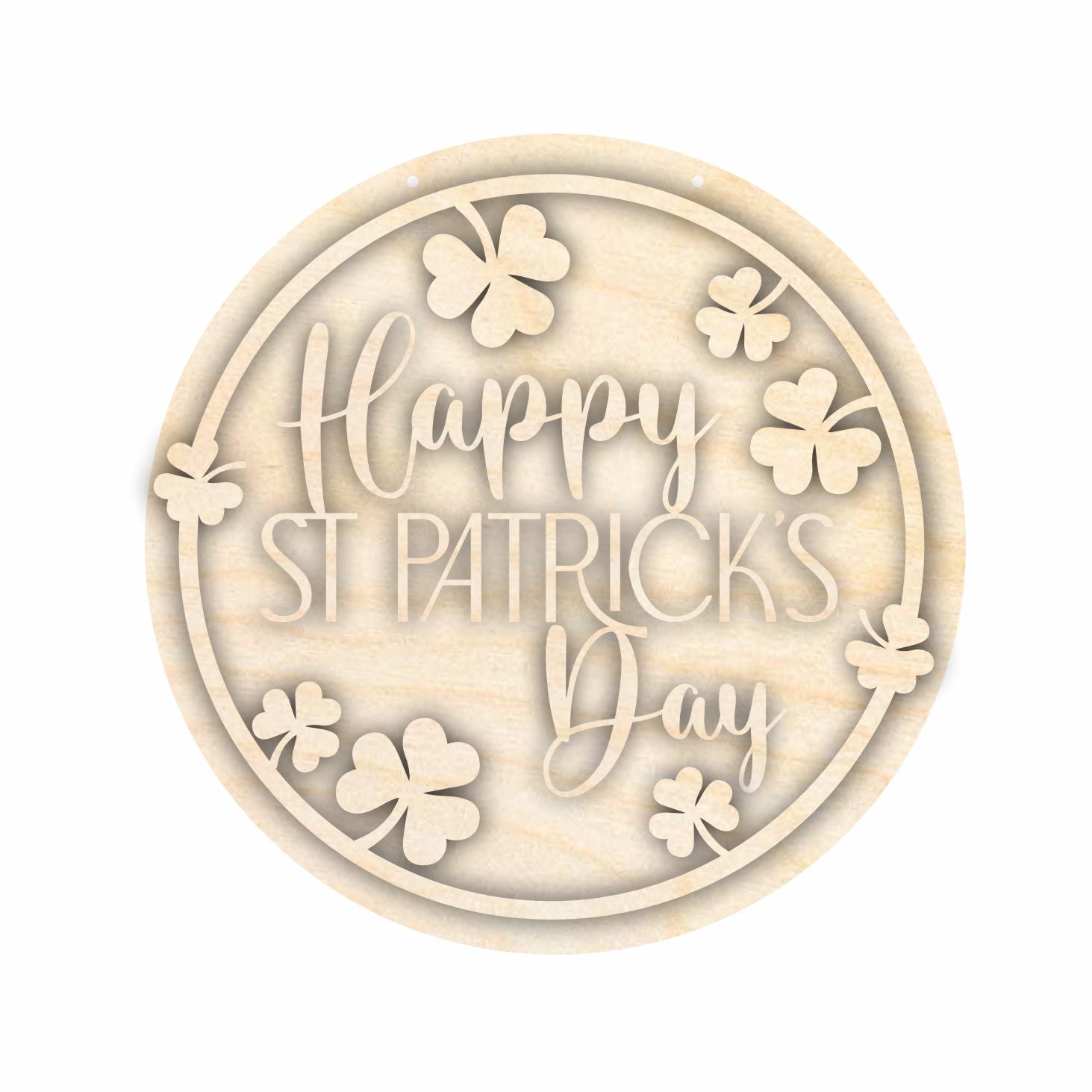 1/4 Thick Unfinished Wood St. Patrick's Day Happy Door Sign Craft Kit