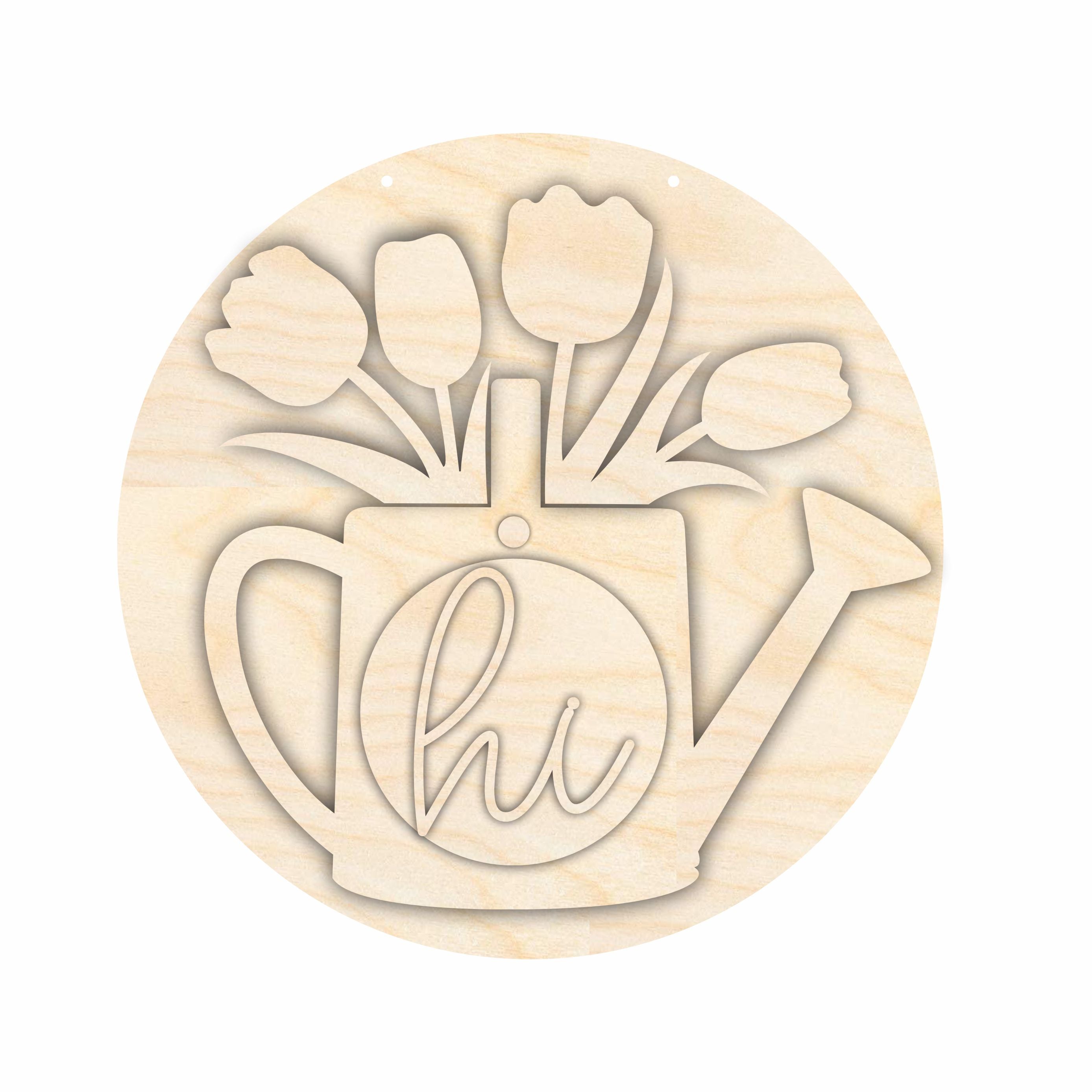 Unfinished Wood High Spring Themed Door Sign Craft Kit - 1/4 Inch Thick Wood Craft Cutouts for Decor