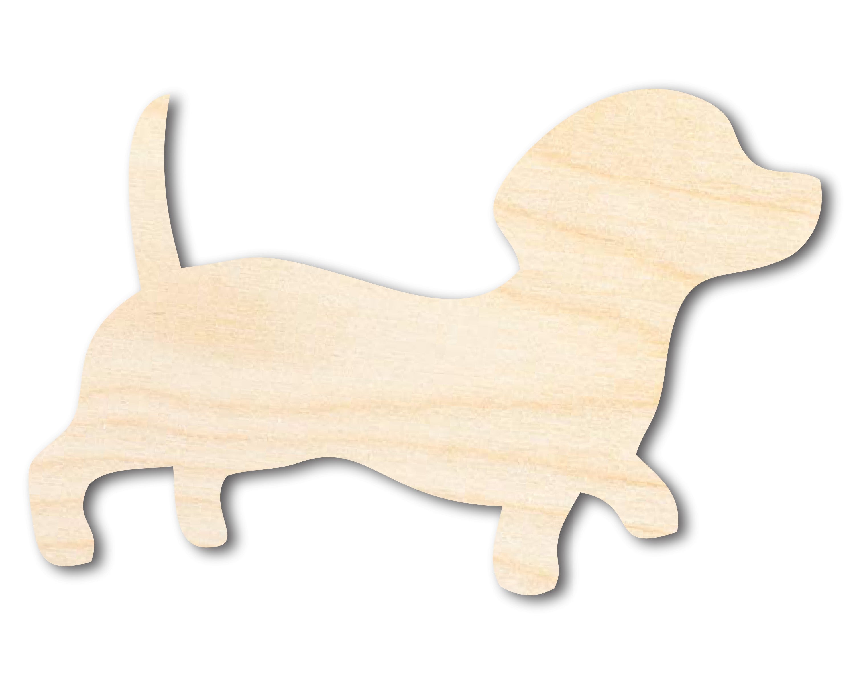 Unfinished Baltic Birch Wiener Dog Silhouette DIY Craft Cutout - Available in Sizes Up to 46 Inches for Multiple DIY Projects