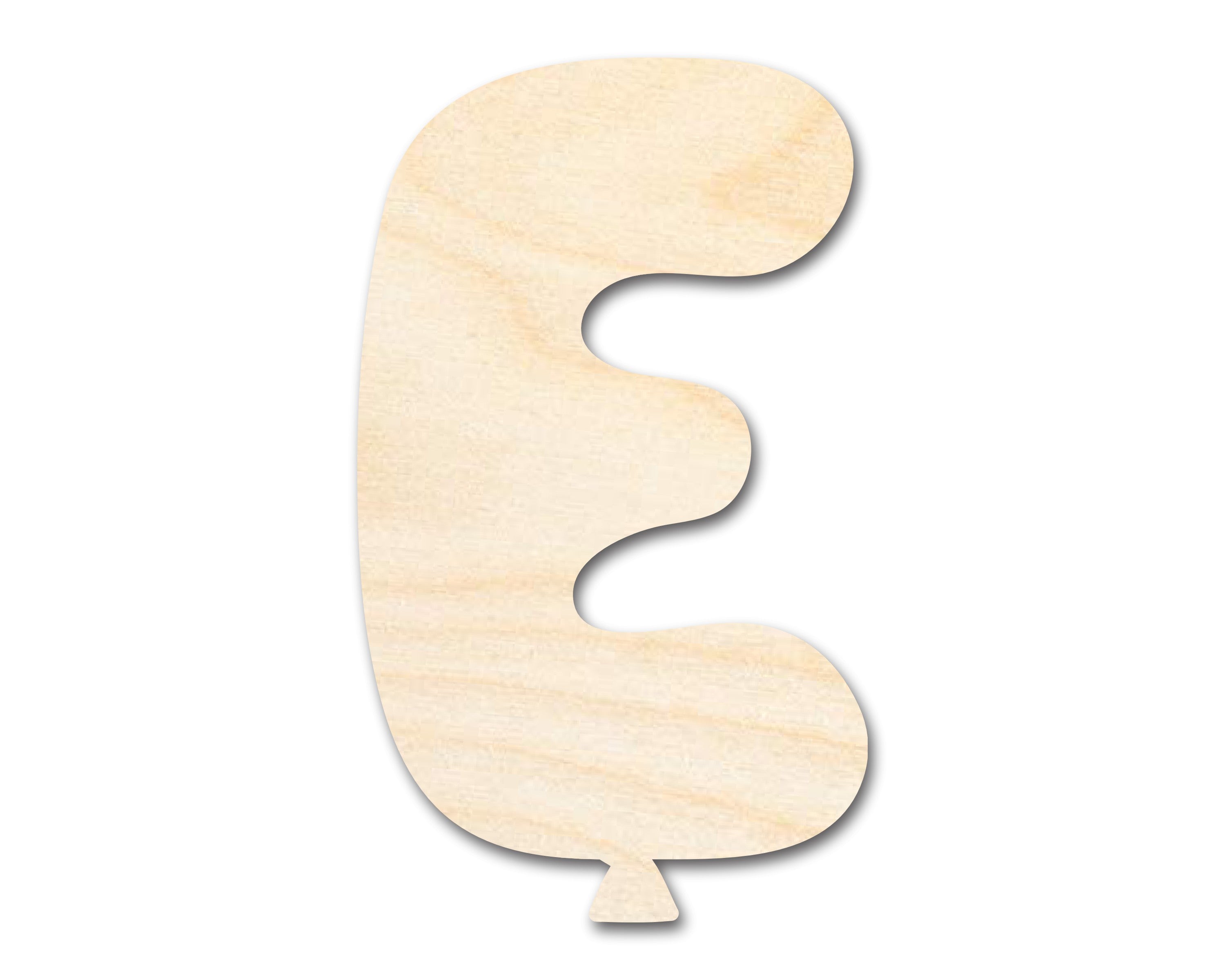 DIY Unfinished Baltic Birch Wood Balloon Letter E Shape Cutout up to 46 Inches