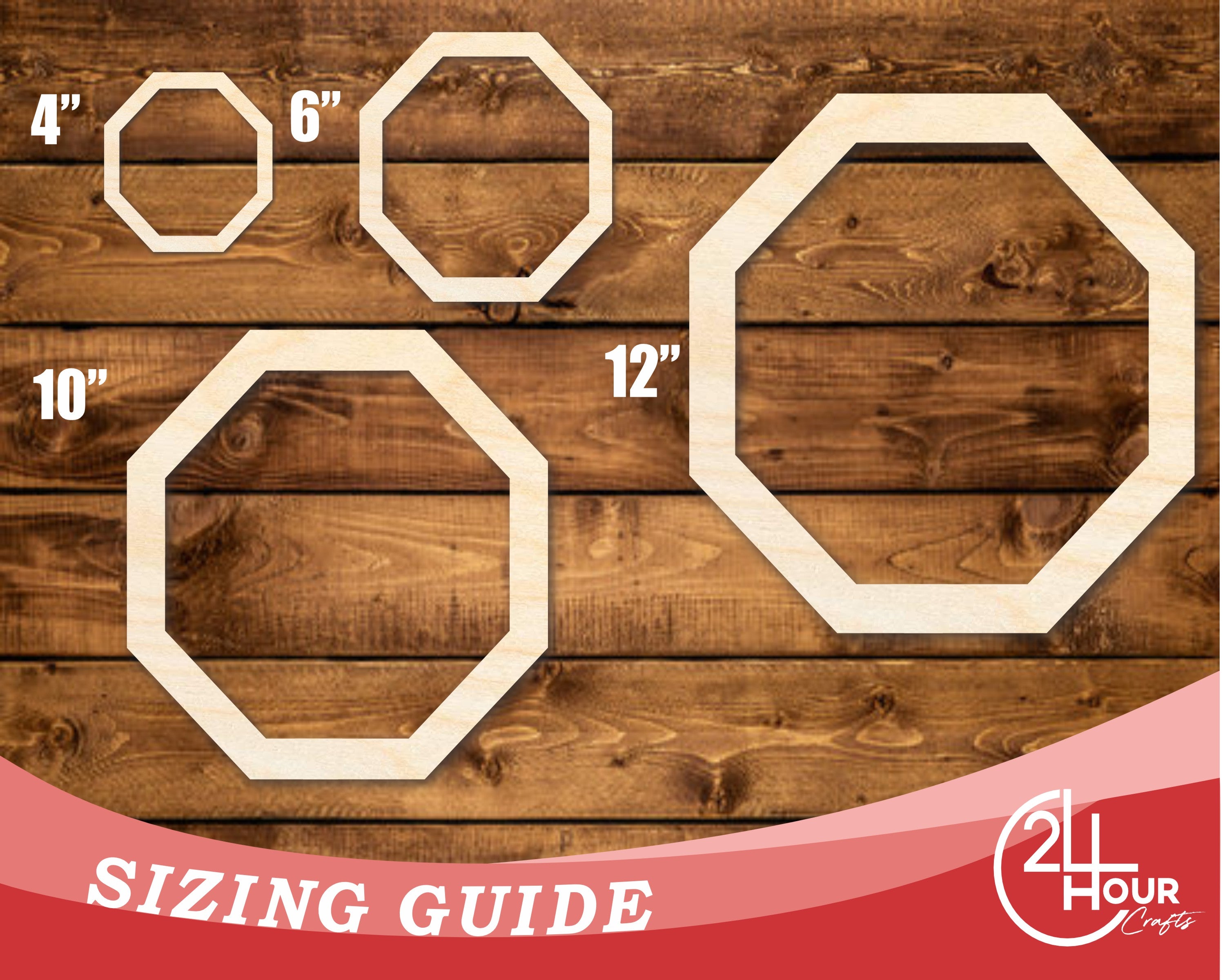 Unfinished Baltic Birch Octagon Shape for Up to 46 DIY Crafts