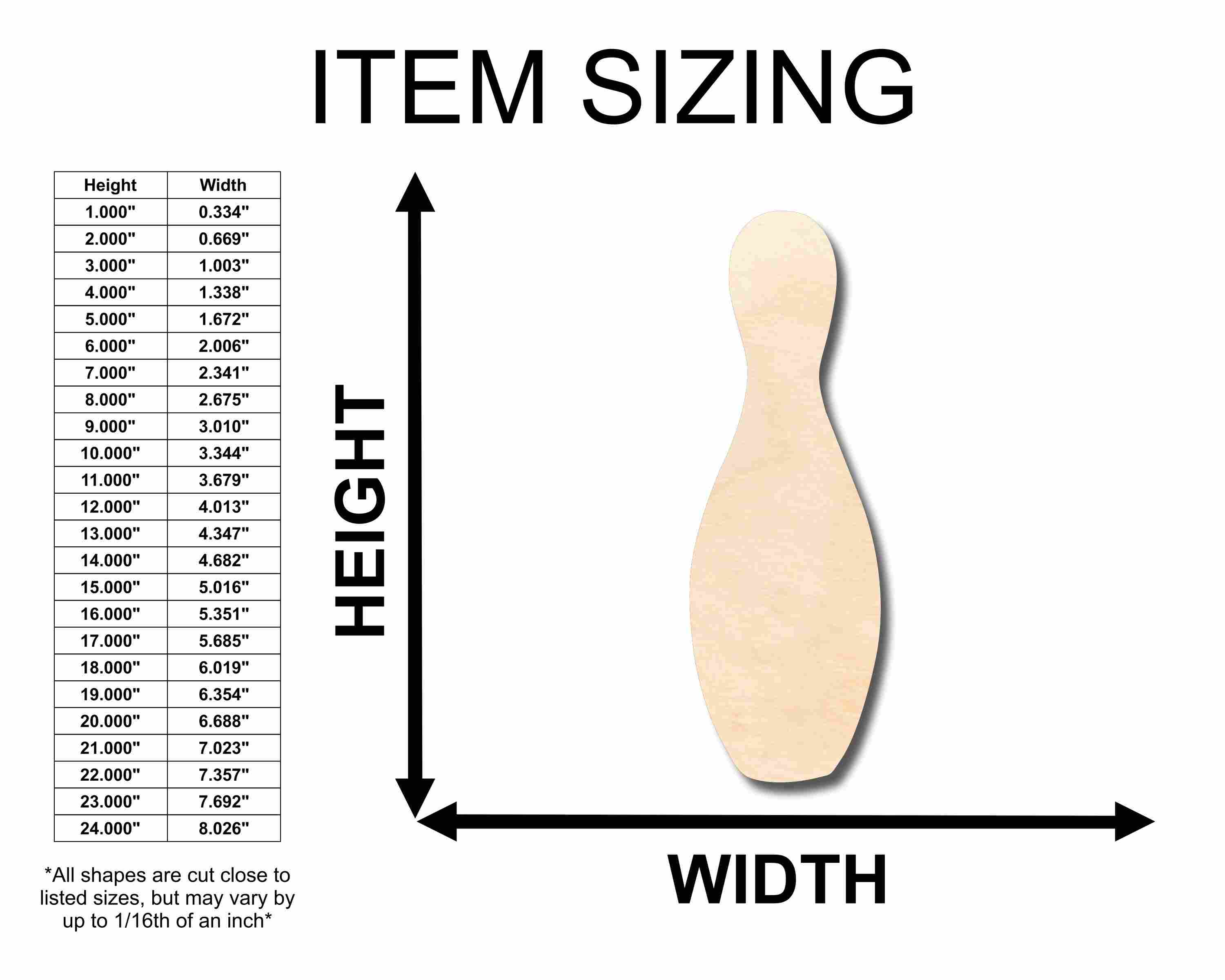 DIY Unfinished Wood Bowling Pin Silhouette - Up to 46 Crafts