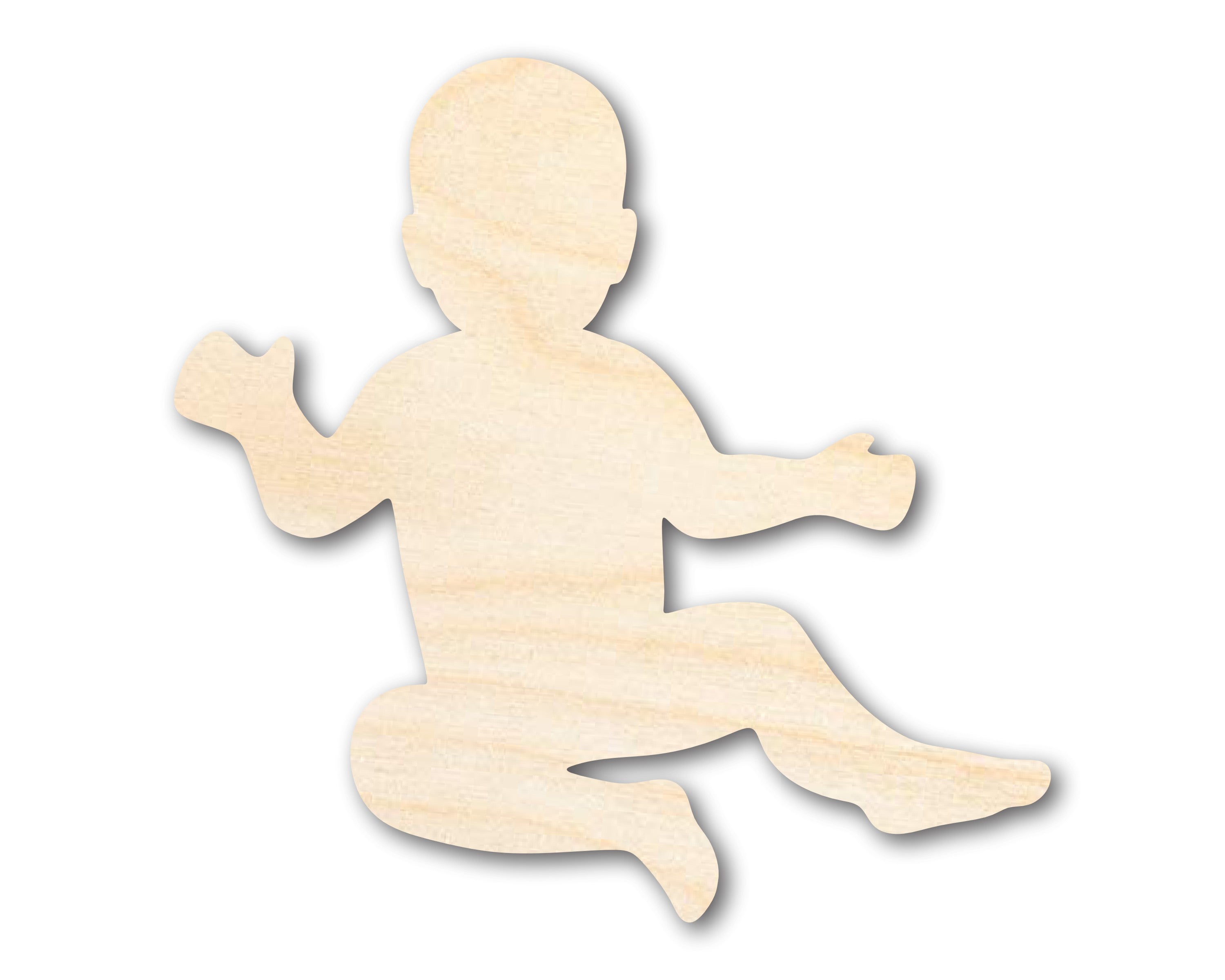 Unfinished Premium Birch Wood Baby Shape Cutout for DIY Baby Shower Crafts, Sizes Up to 36 Inches