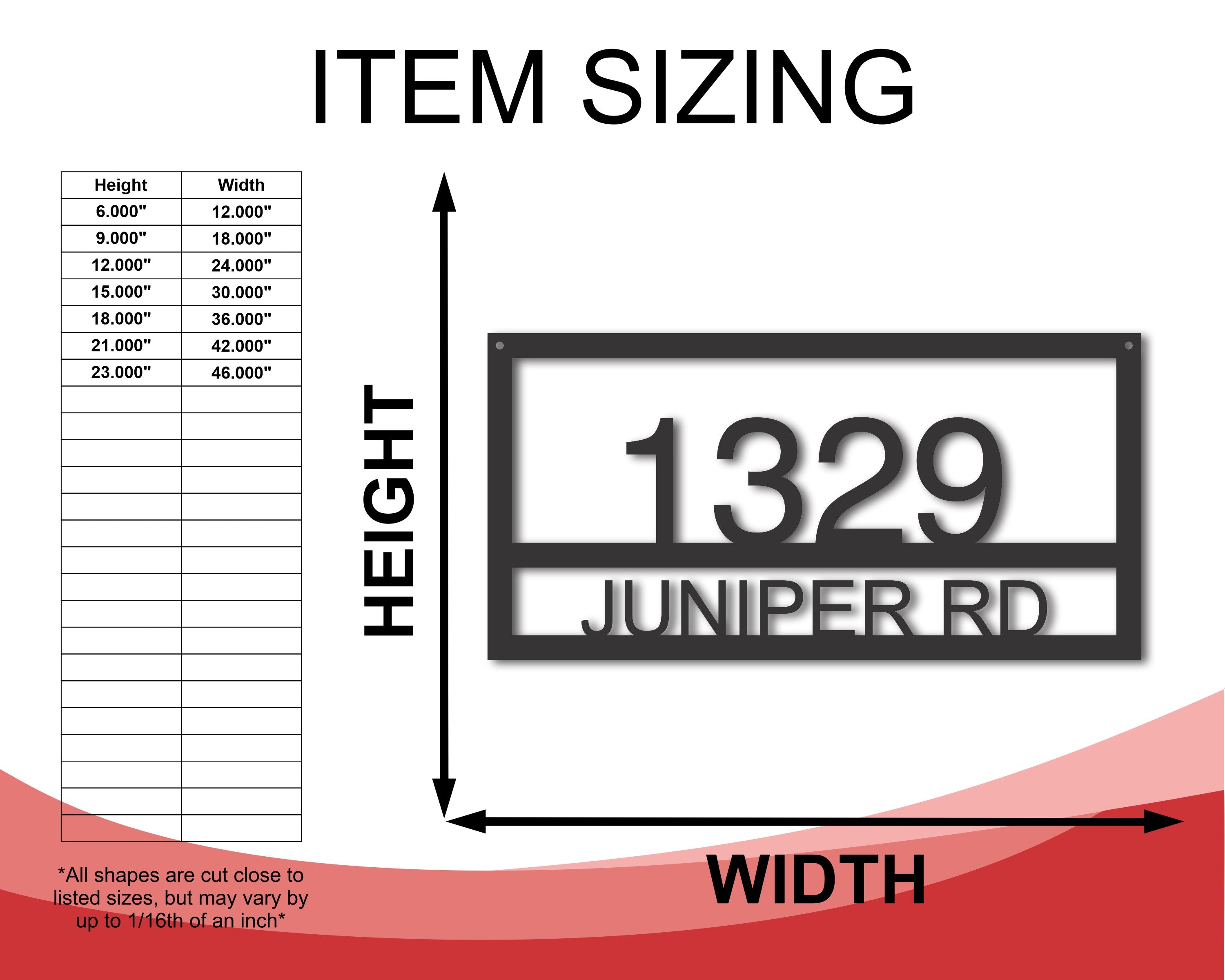 Customizable Metal House Address Sign for Indoor/Outdoor Use | Up to 46 Characters | 20+ Color Choices