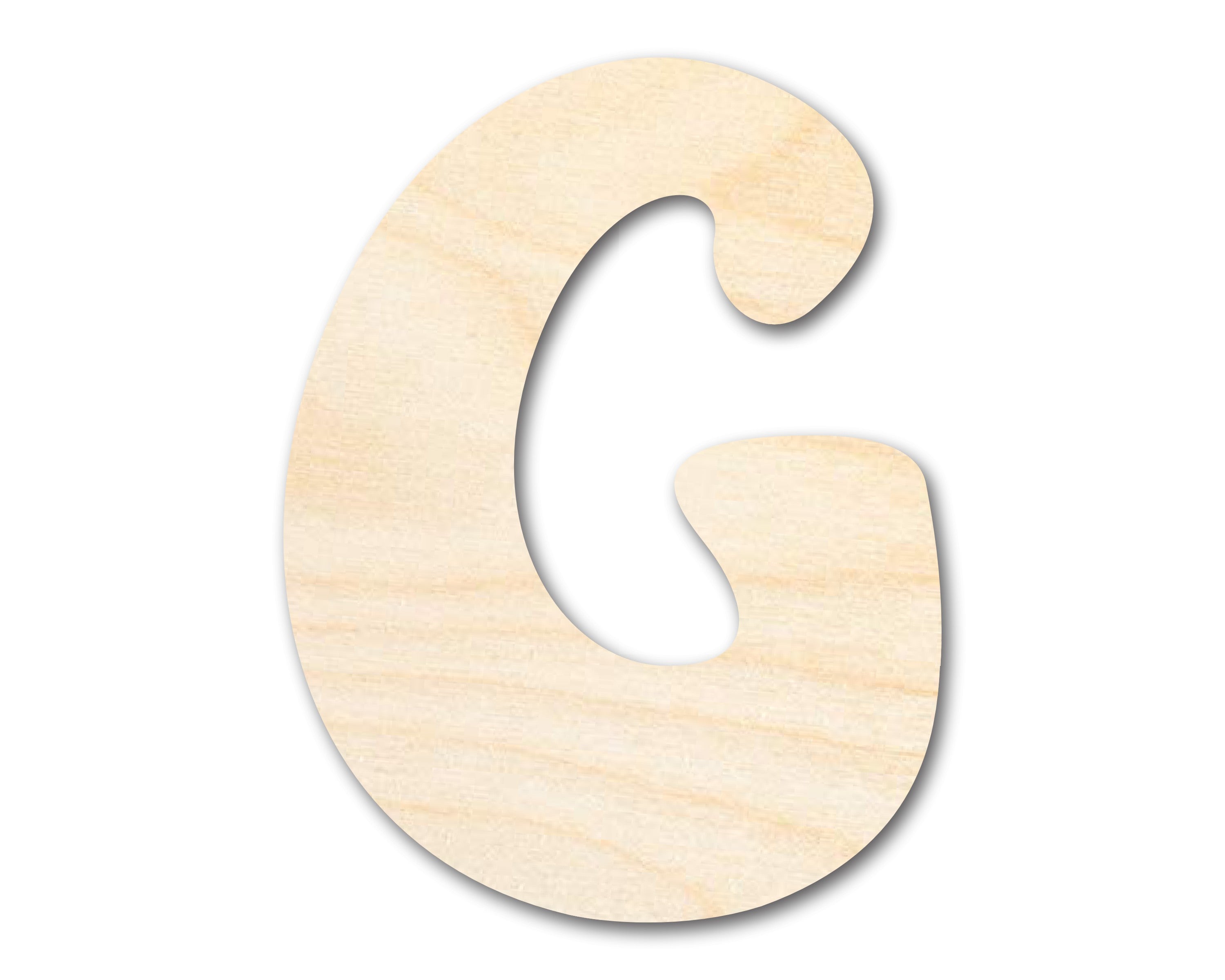 Unfinished Baltic Birch Wood Groovy G Alphabet Letter Shape DIY Craft Cutout for Multiple Crafts up to 46 Inches
