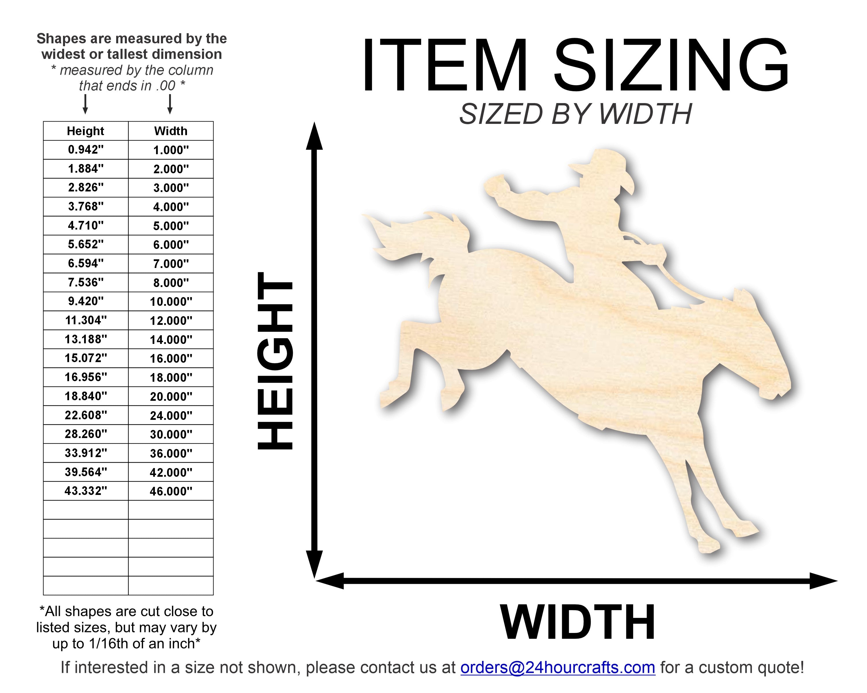 Unfinished DIY Craft Cutout in the Shape of a Rodeo Cowboy | Up to 46 Inches for Your DIY Projects
