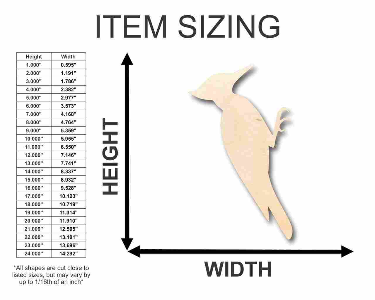 DIY Unfinished Baltic Birch Woodpecker Shape for Up to 46 Crafts