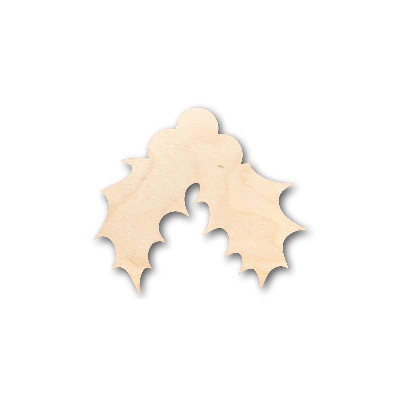 DIY Unfinished Wood Christmas Holly Shapes - Up to 46 Pieces for Crafts