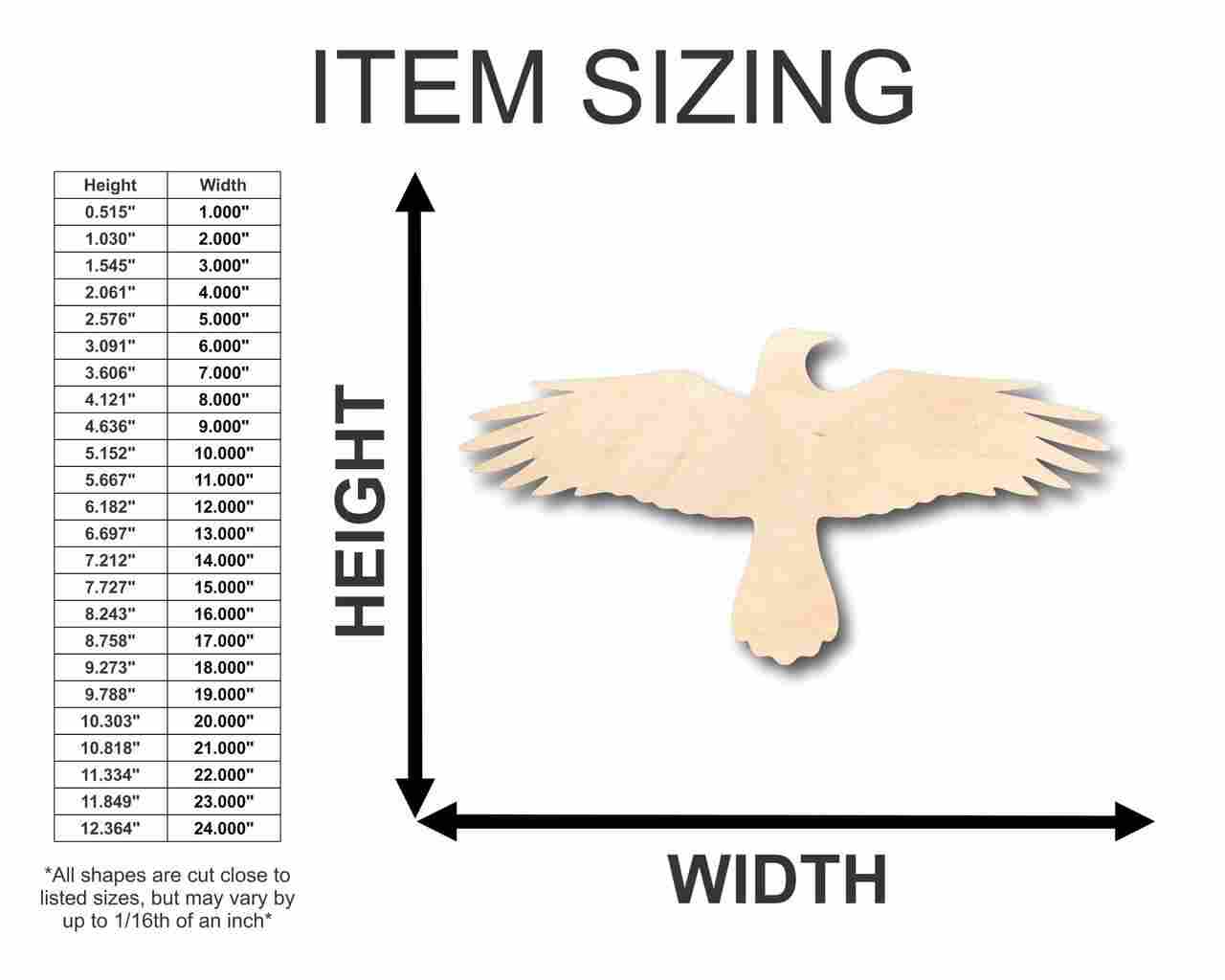 Unfinished Baltic Birch Wood Flying Crow Shape - Ideal for Bird, Wildlife, and DIY Craft Projects up to 46