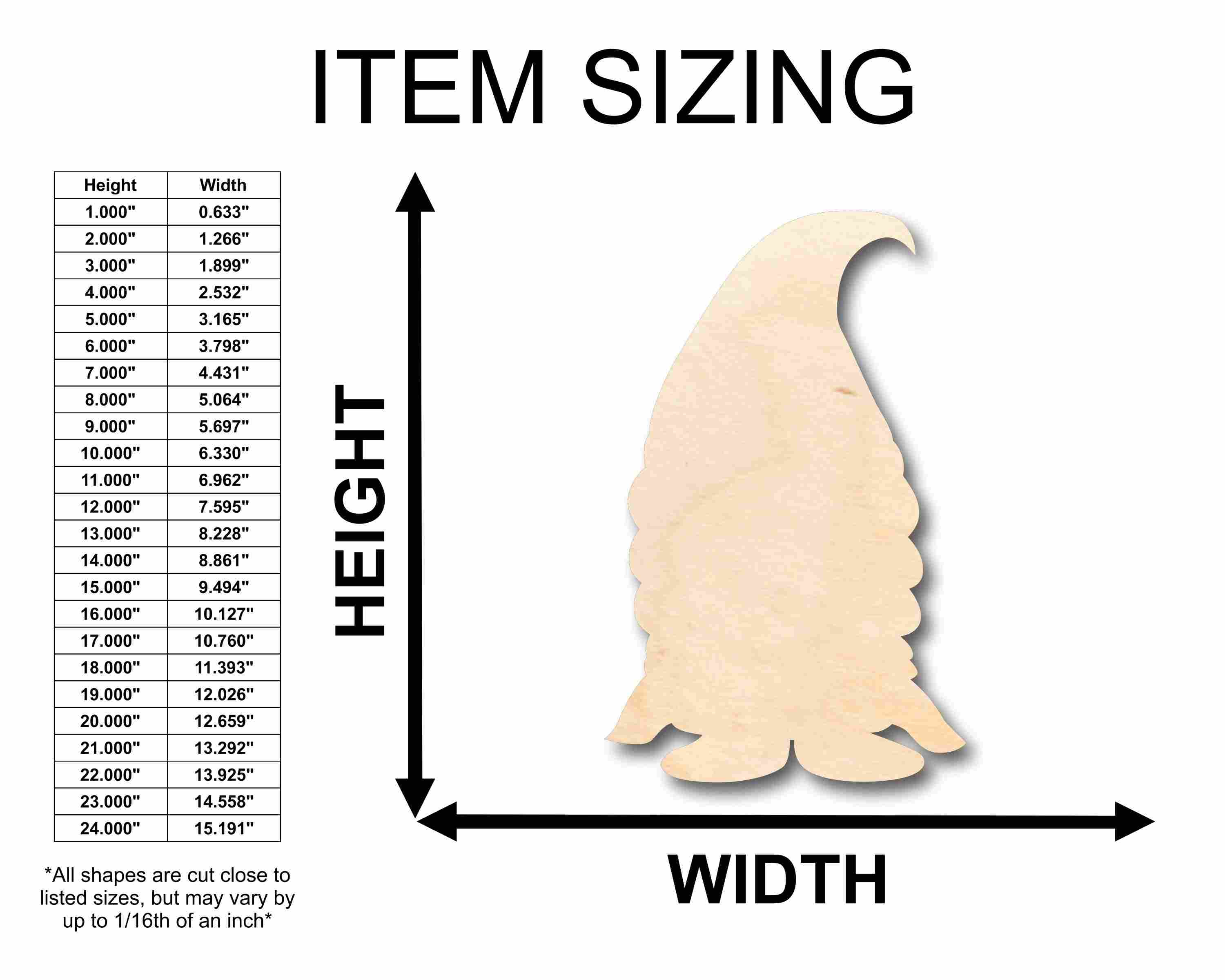 DIY Unfinished Wood Female Gnome Silhouette - Up to 46 Inches for Crafts