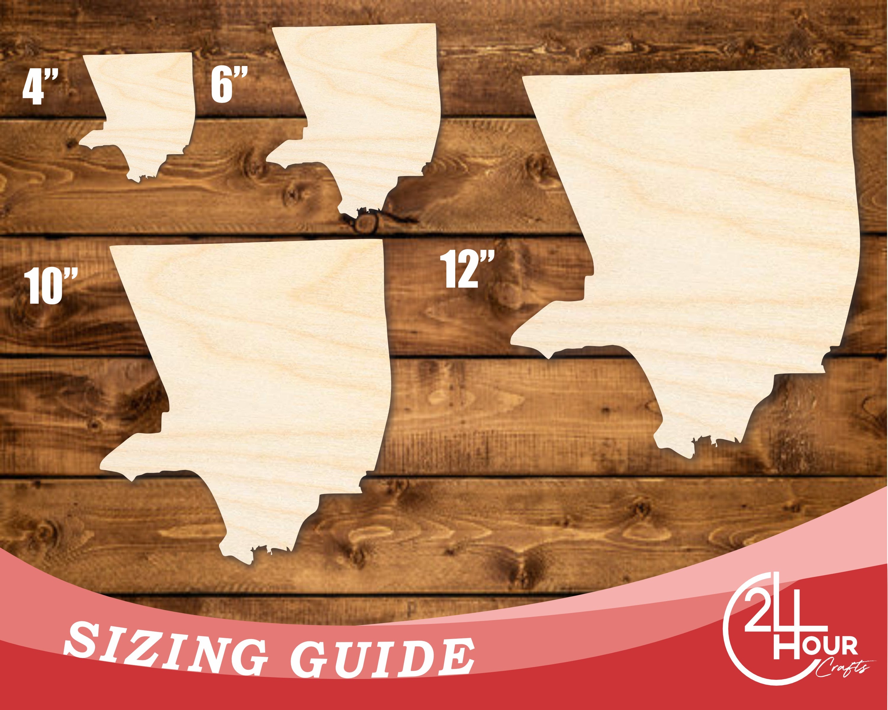 Unfinished Baltic Birch Wood Cutout in the Shape of Los Angeles LA County for DIY Crafts up to 46 Inches