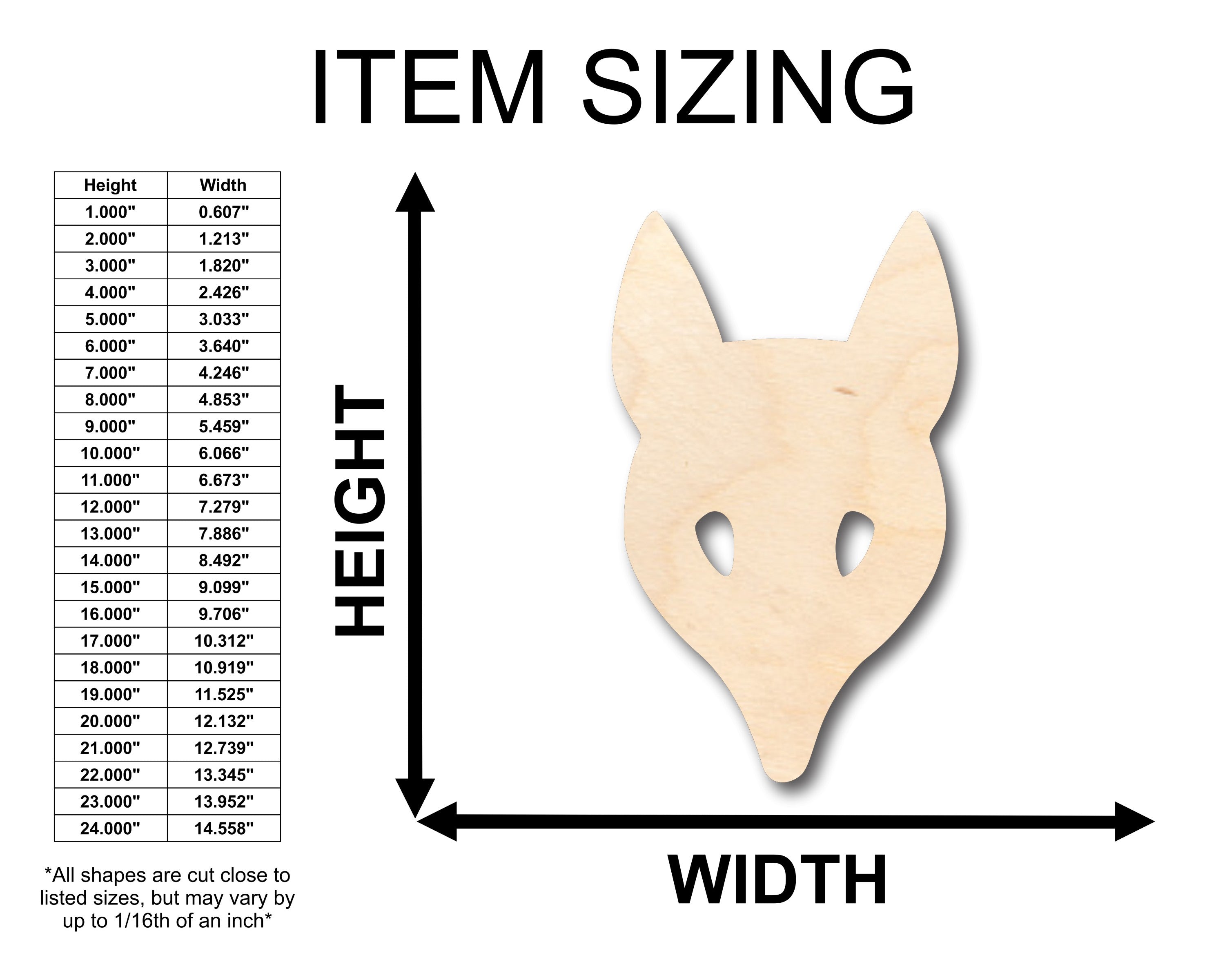 DIY Unfinished Wood Fox Head Mask Shape - Up to 46 Crafts Available
