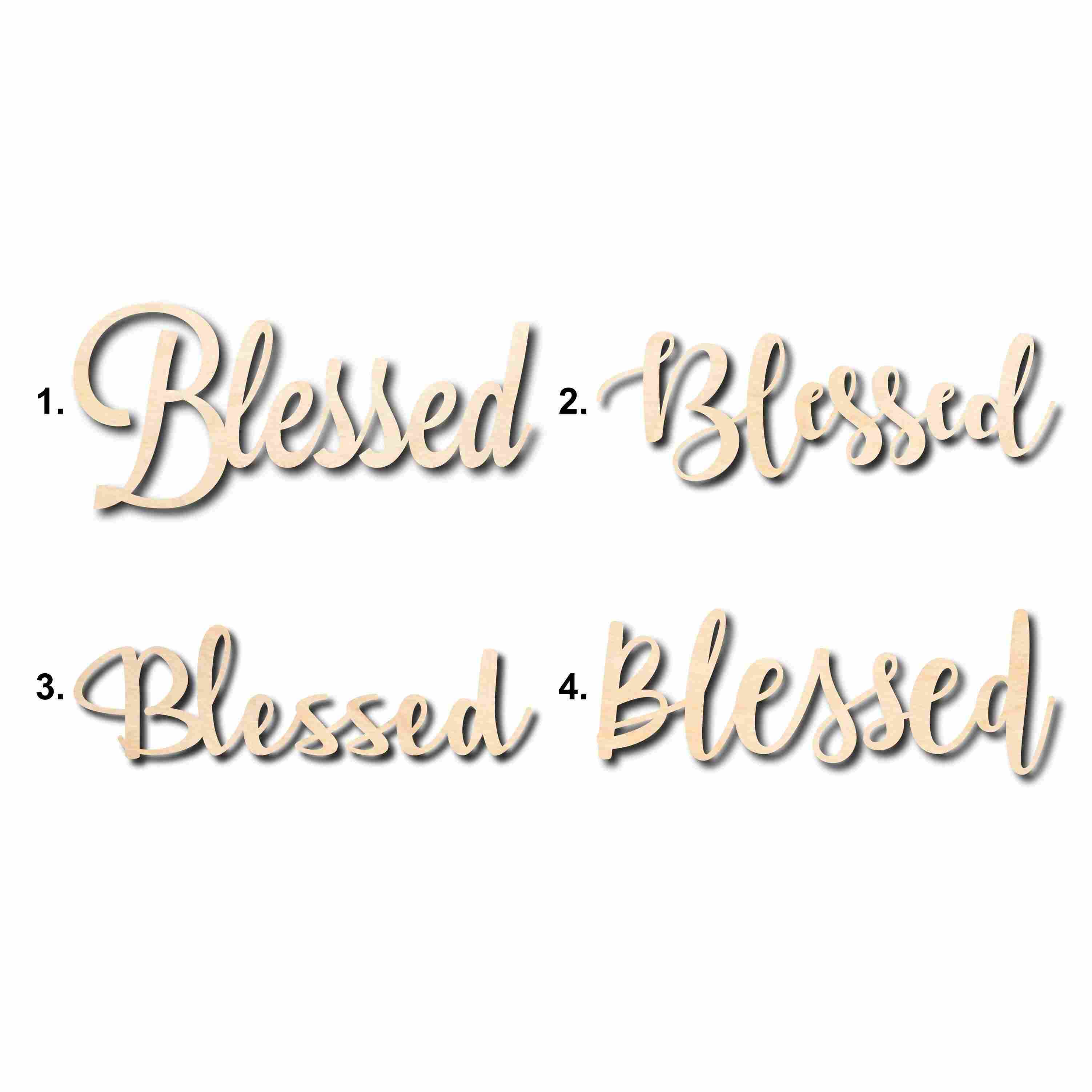 DIY Blessed Sign Unfinished Wood Cutout for Home Decorative Crafts
