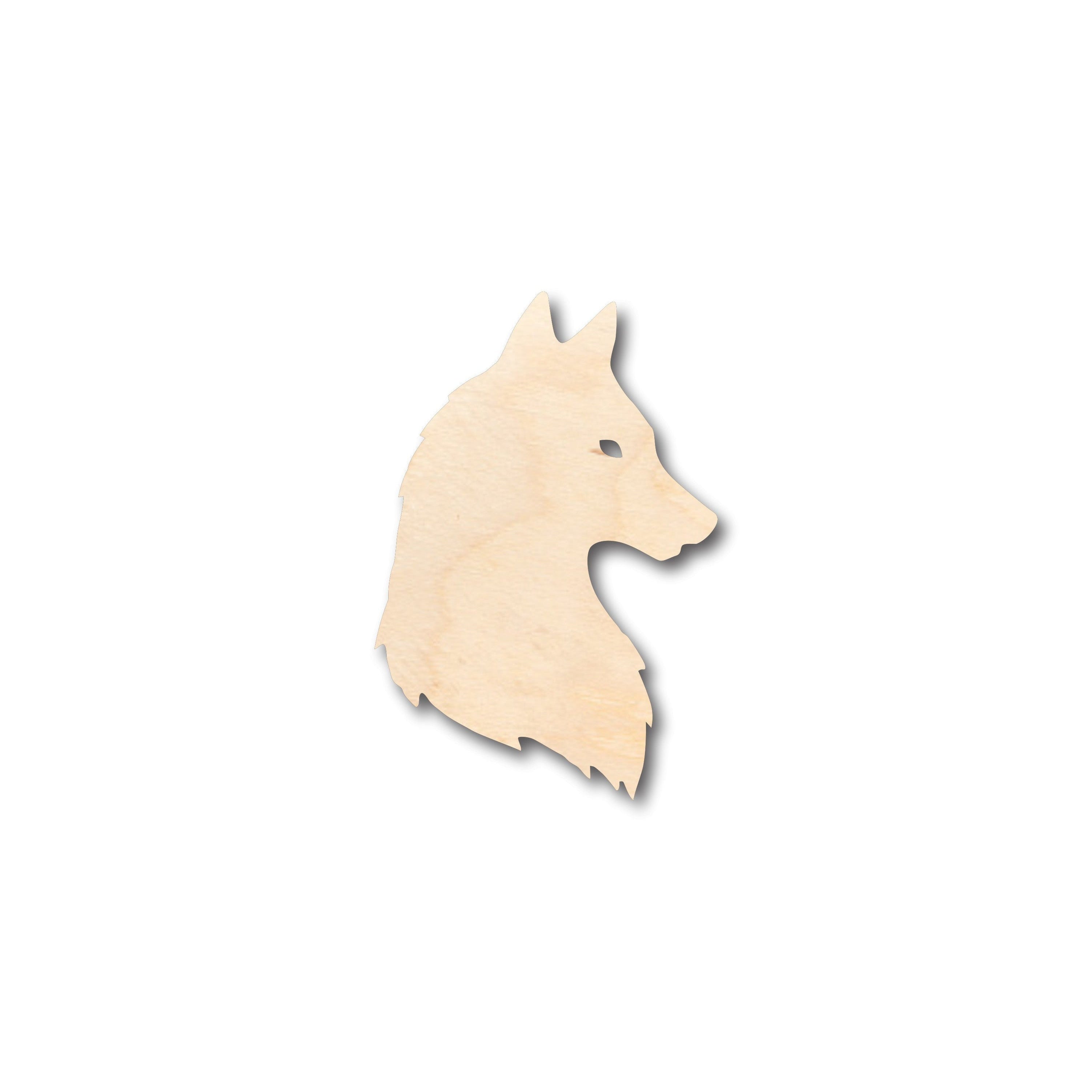 Unfinished Craftable Wood Wolf Head Side Silhouette Shape for Up to 46 DIY Projects
