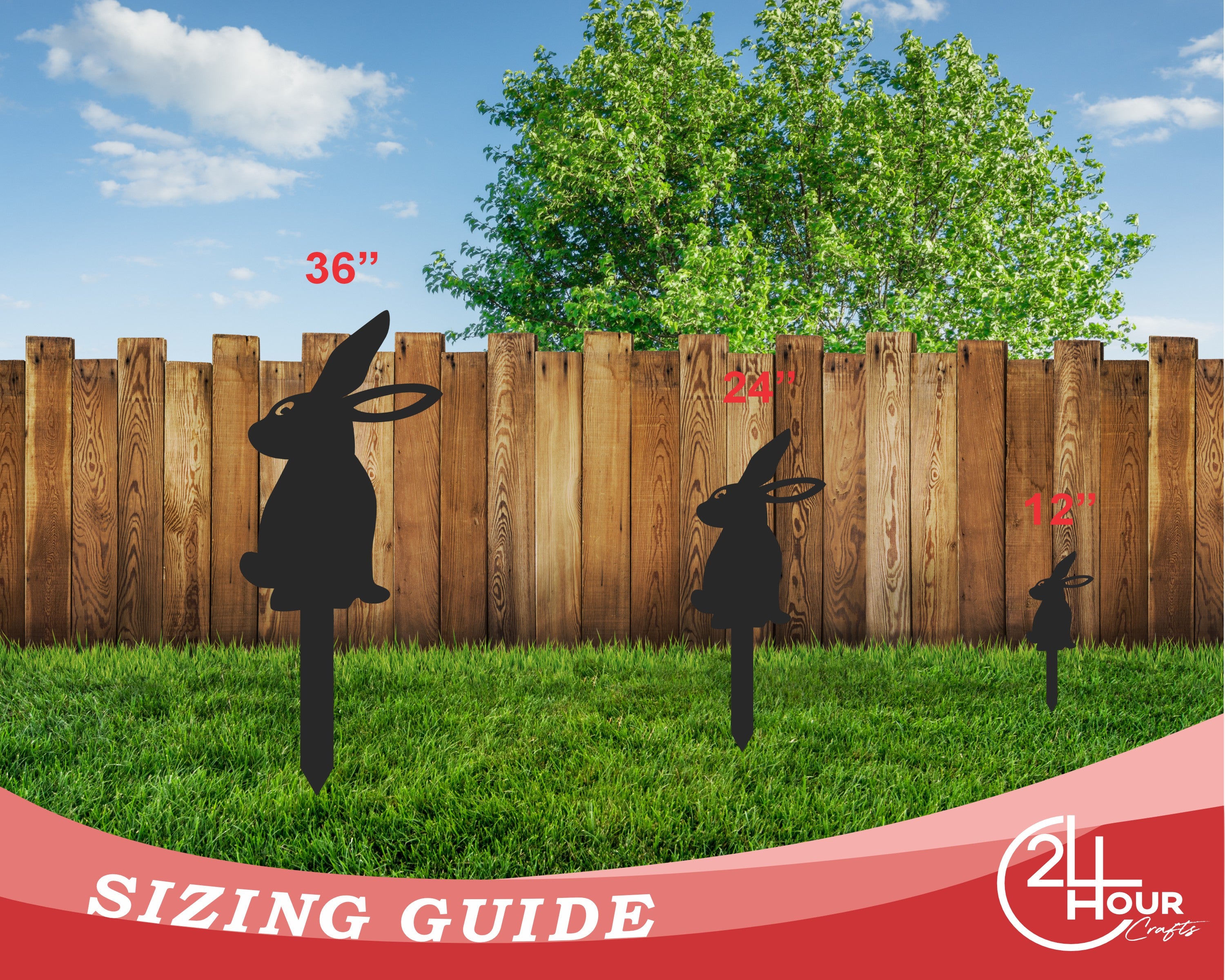 Decorative Metal Bunny-shaped Garden Stakes with Up to 24 Pieces and More than 20 Color Choices