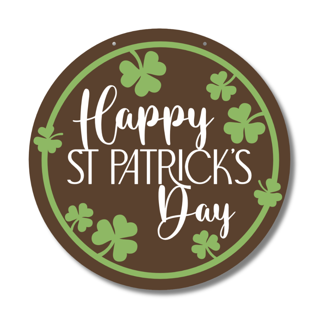1/4 Thick Unfinished Wood St. Patrick's Day Happy Door Sign Craft Kit