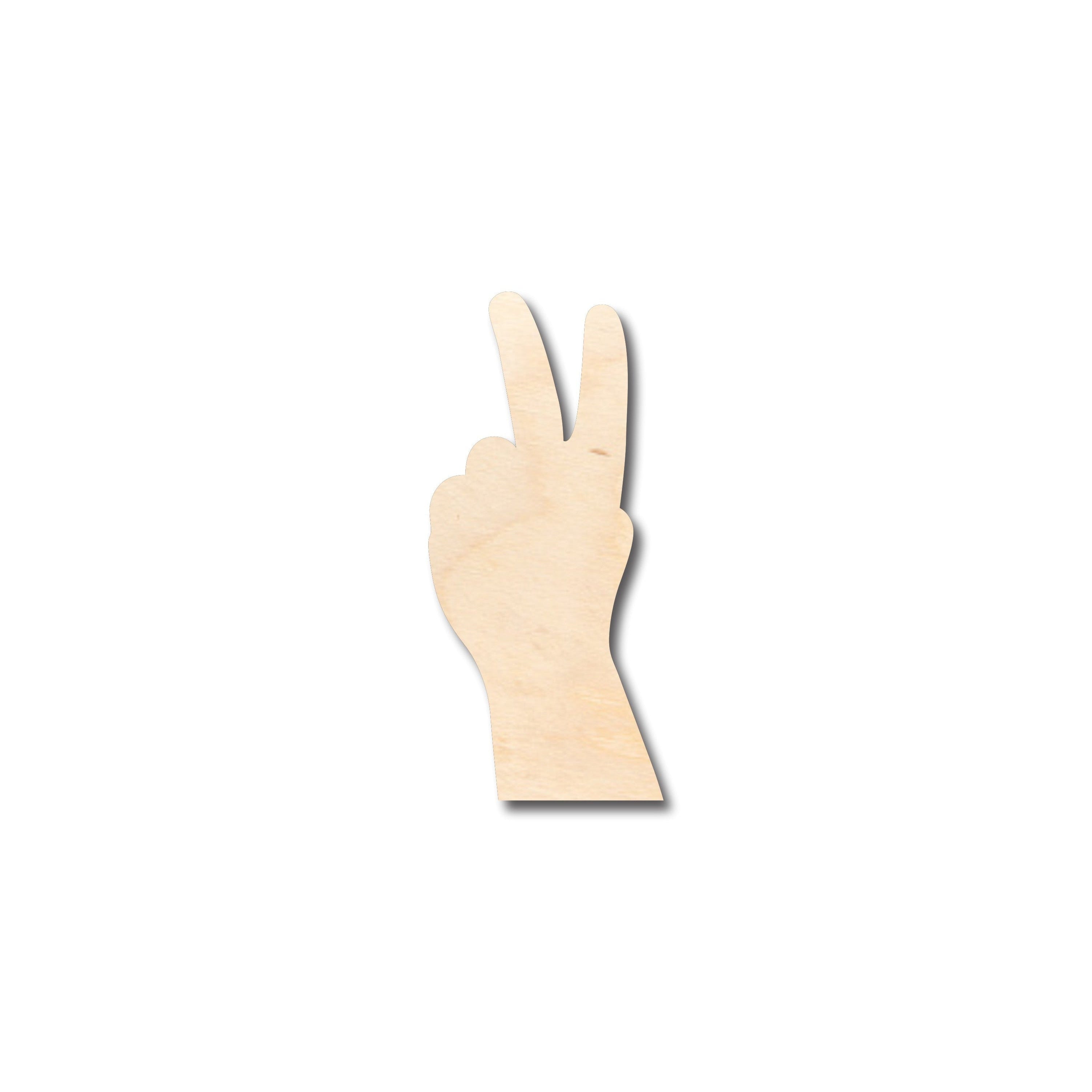 Unfinished Wood Hand Peace Symbol Shape Craft Supplies for Up to 46 Do - It - Yourself Projects