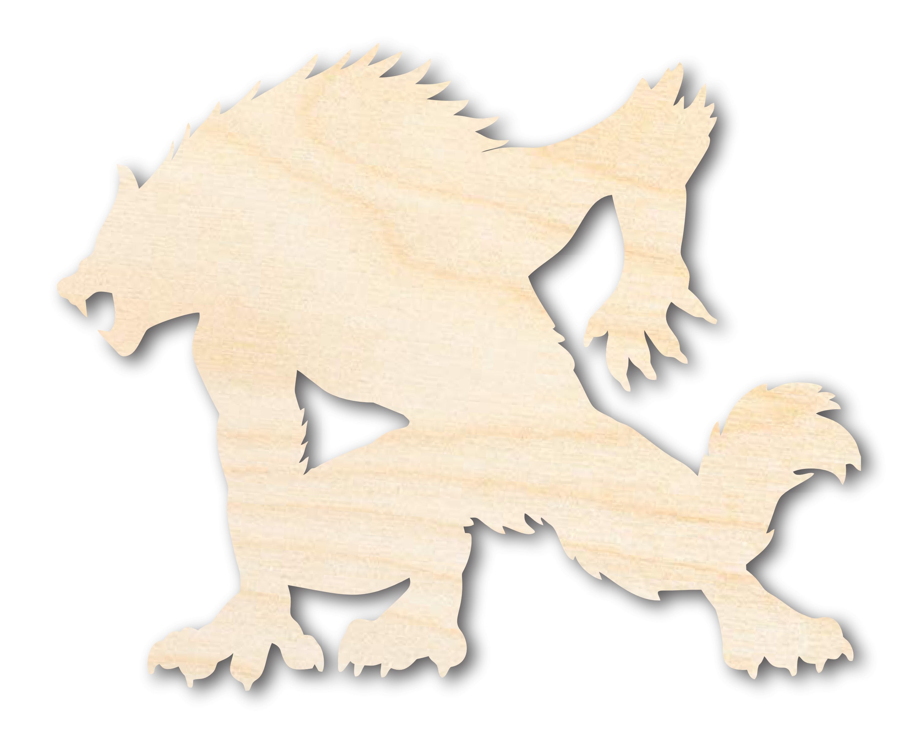 Unfinished Baltic Birch Plywood Werewolf Shape Craft - Sizes up to 46 Inches