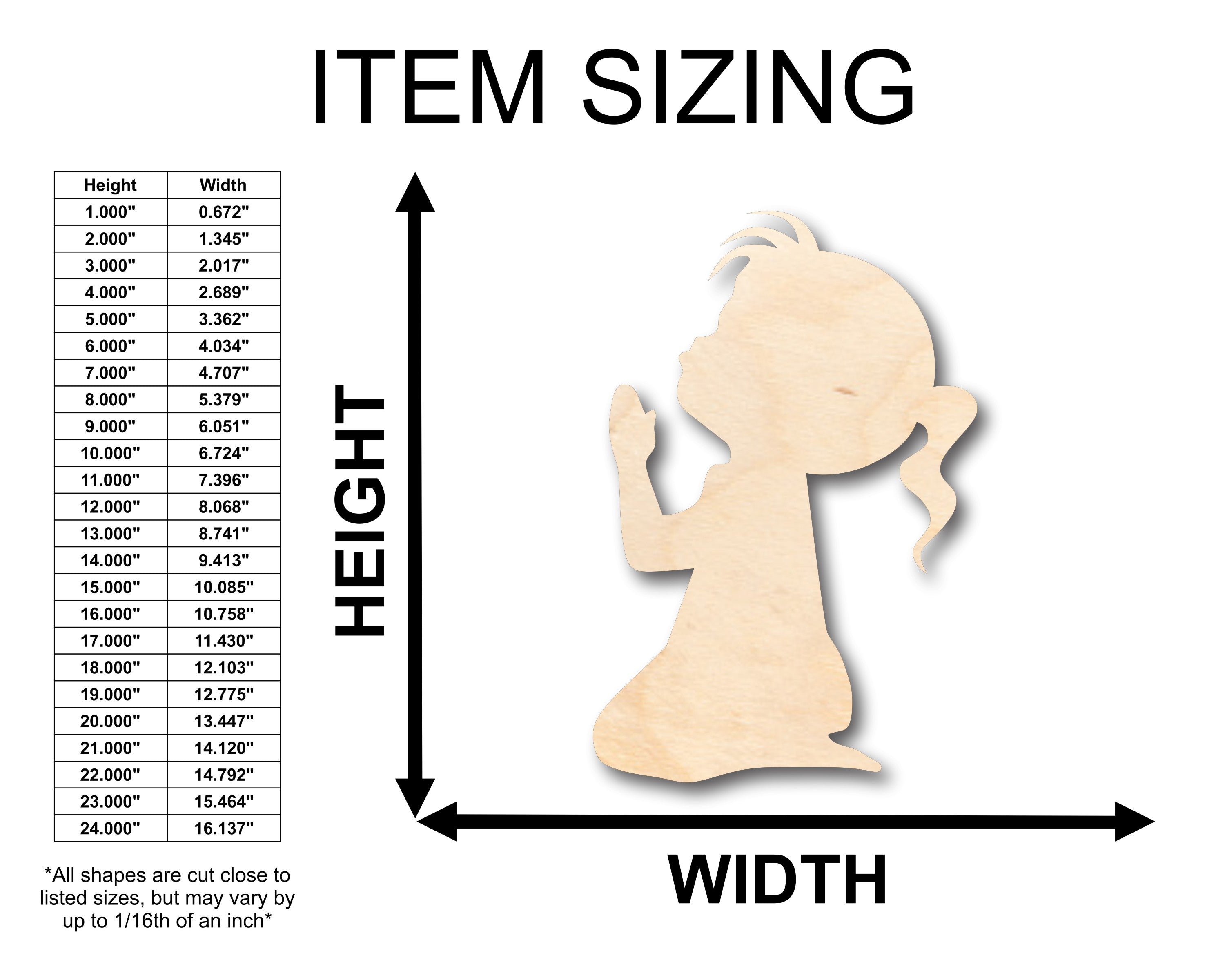 Unfinished Wood DIY Craft - Praying Girl Shape, Ideal for Up to 46 Do - It - Yourself Projects