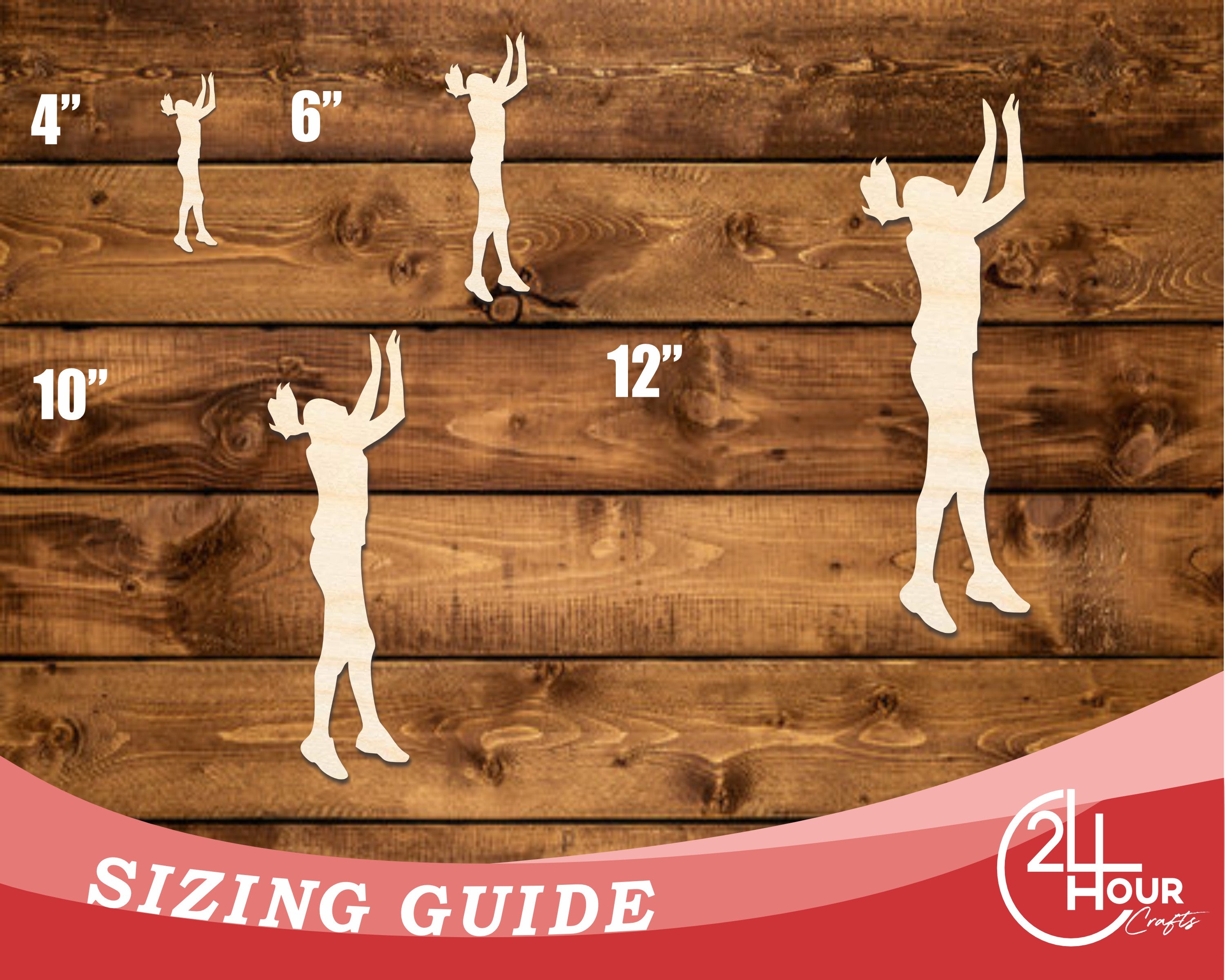 DIY Unfinished Wood Volleyball Set Cutouts up to 46 Inches