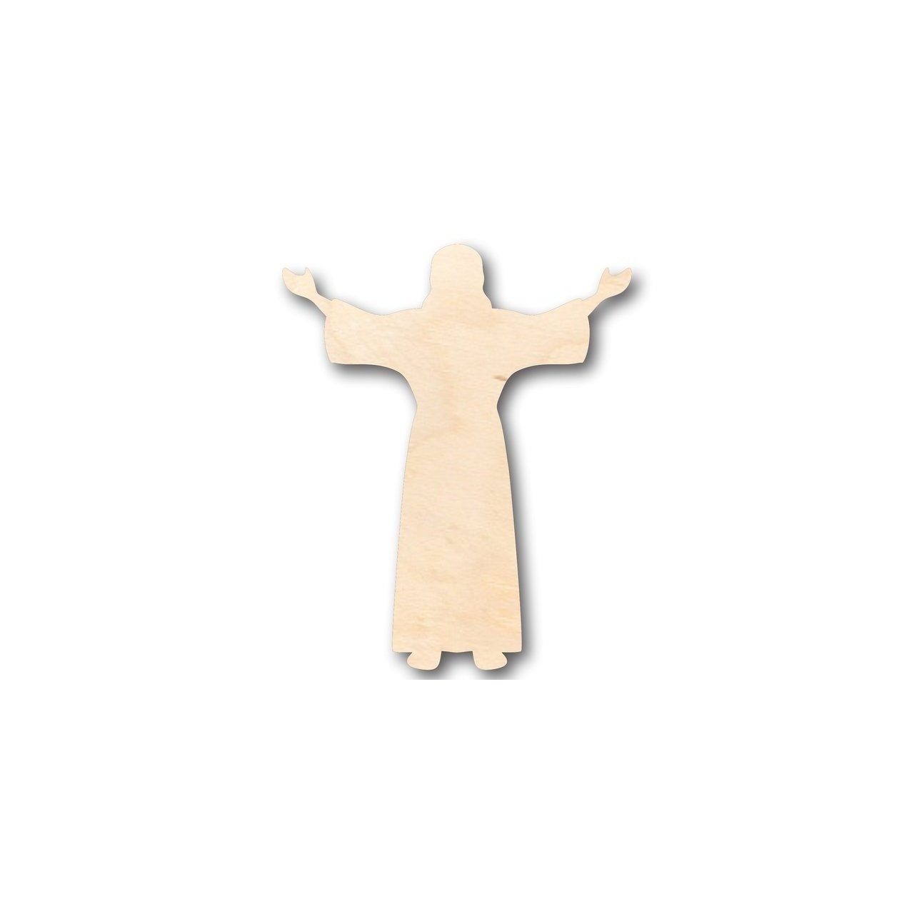 Unfinished DIY Wood Craft in the Shape of Jesus Preaching for Easter and Christian Projects - Up to 46 Inches
