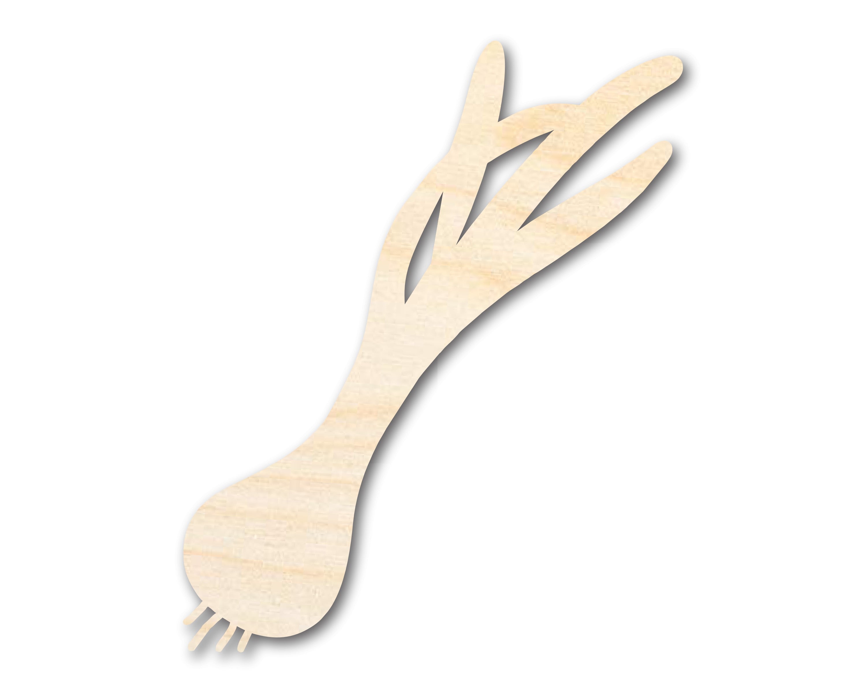 DIY Unfinished Baltic Birch Green Onion Shape Cutouts up to 46 Inches