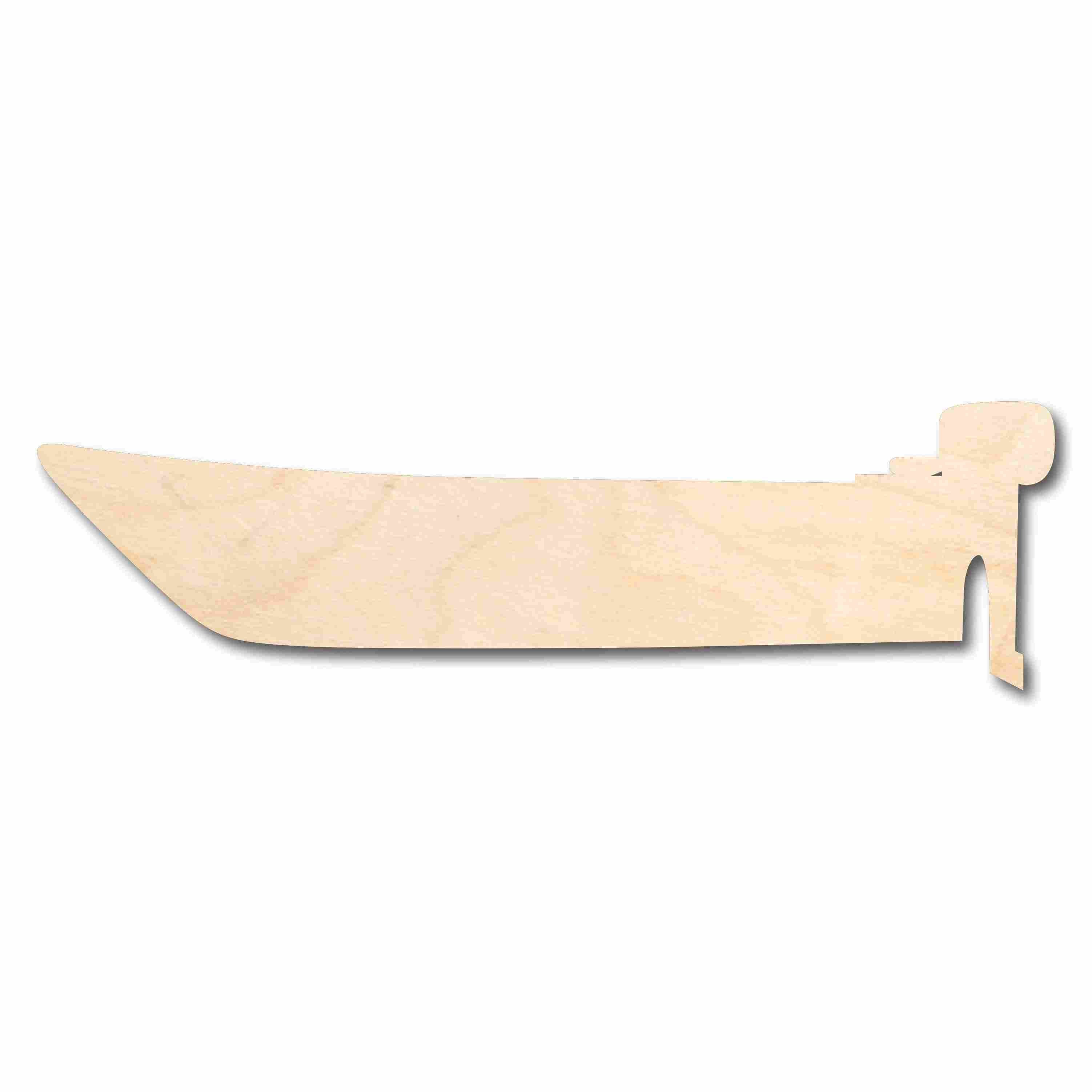 DIY Unfinished Baltic Birch Wood Fishing Boat Silhouette up to 46 Inches