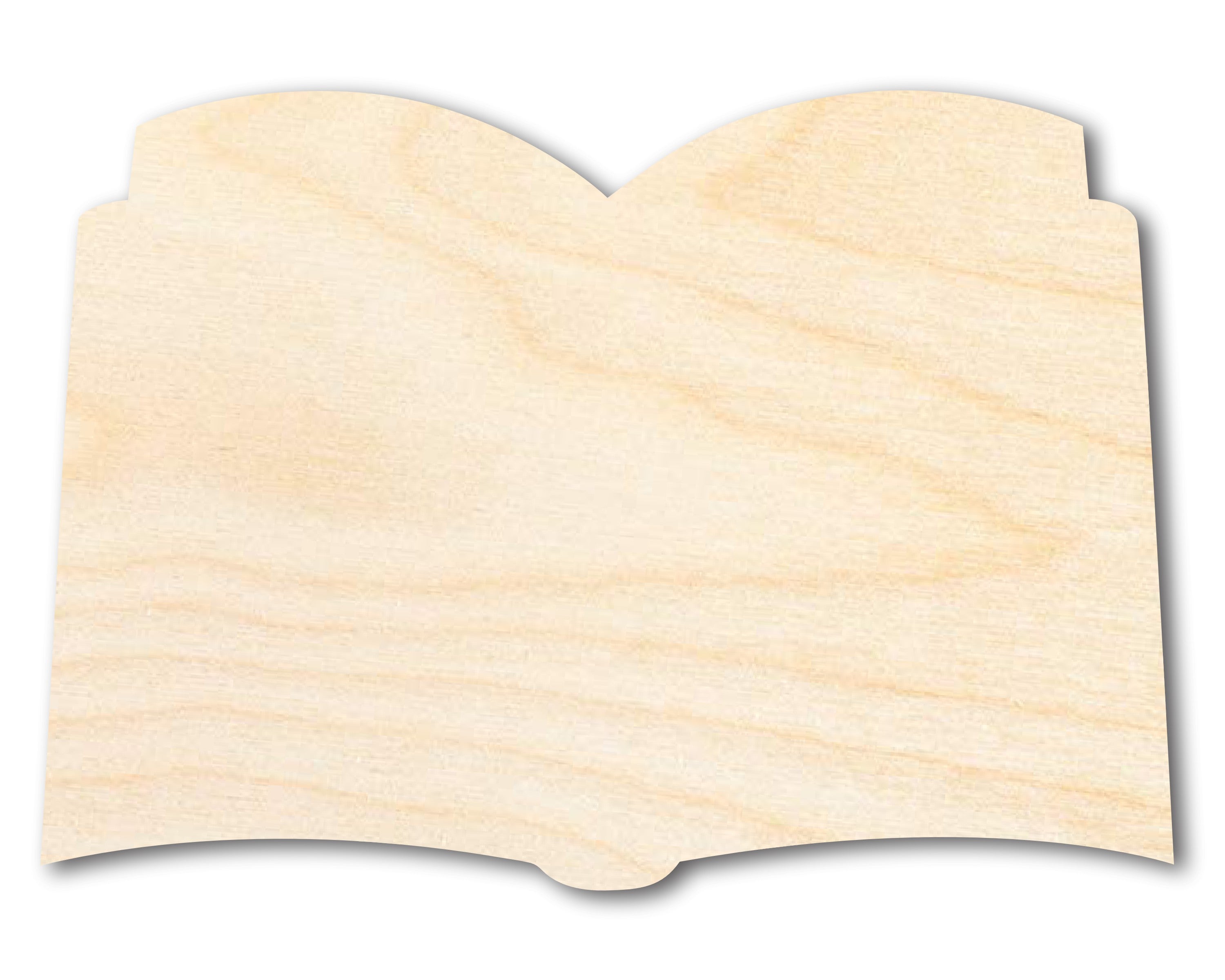 Unfinished Baltic Birch Wood Open Book Silhouette for DIY Crafts - Up to 46 Pieces for Your Creative Projects