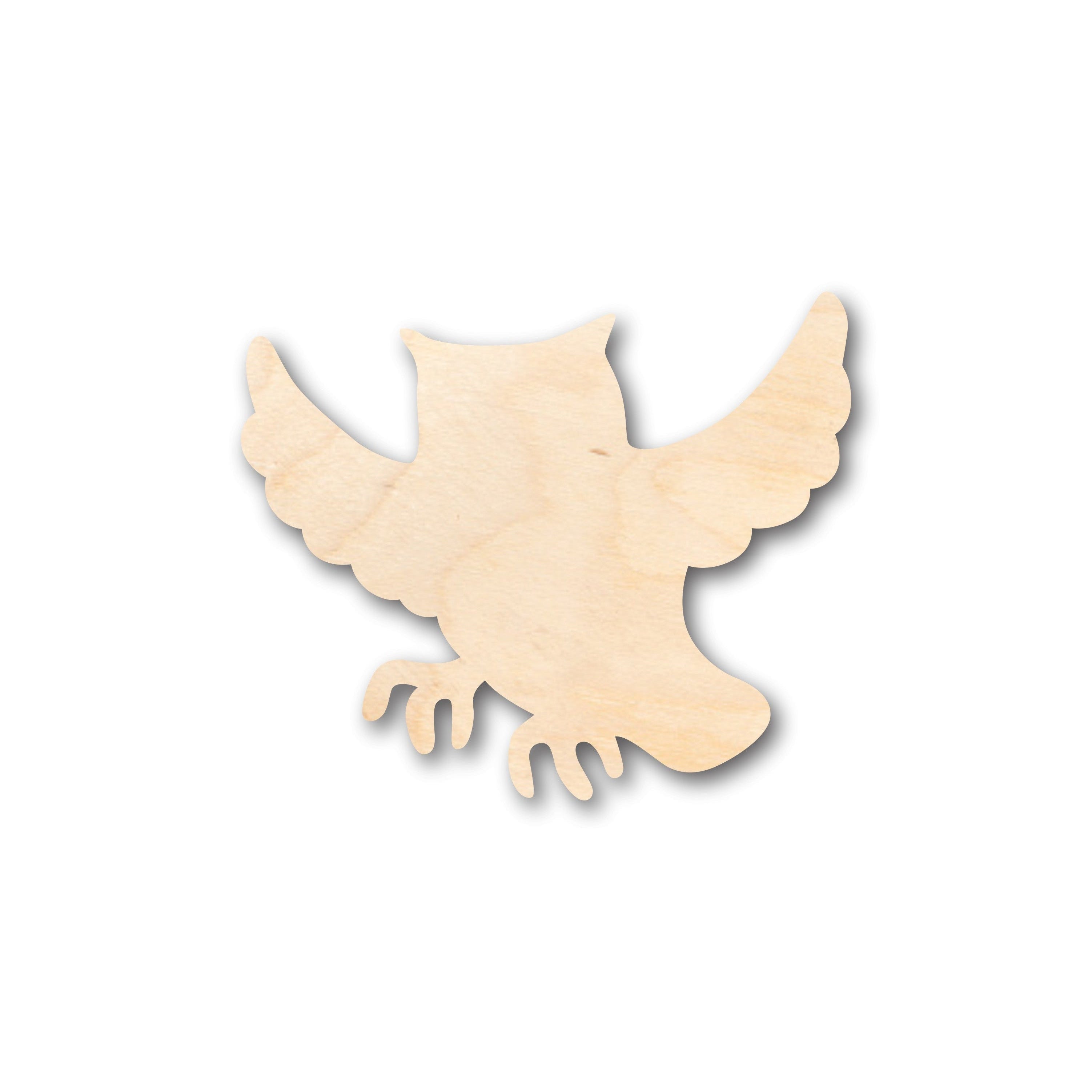 Unfinished Baltic Birch Wood Flying Owl Shape - Ideal for Up to 46 DIY Craft Projects