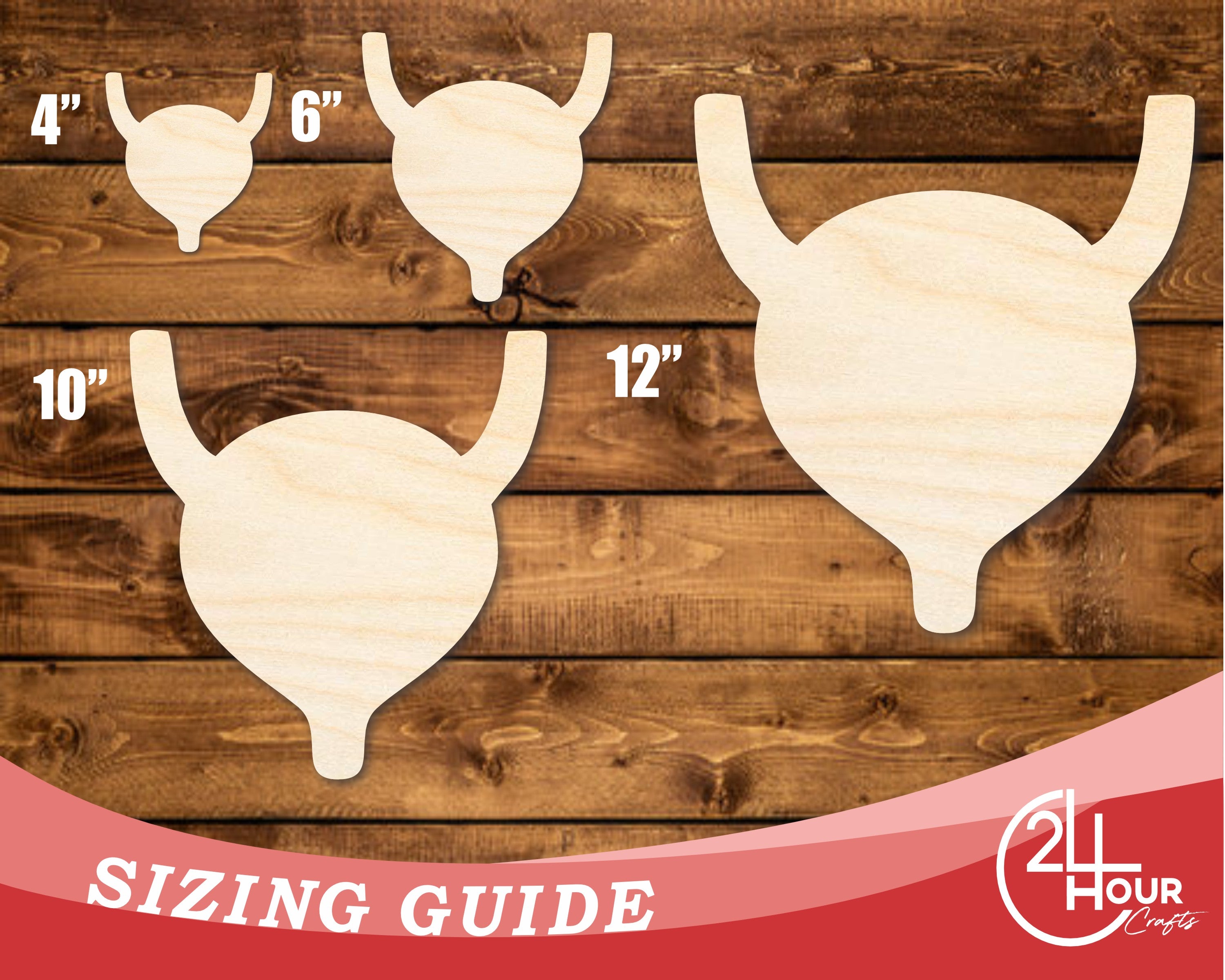 DIY Unfinished Baltic Birch Wood Bladder Shape Cutouts up to 46 Inches