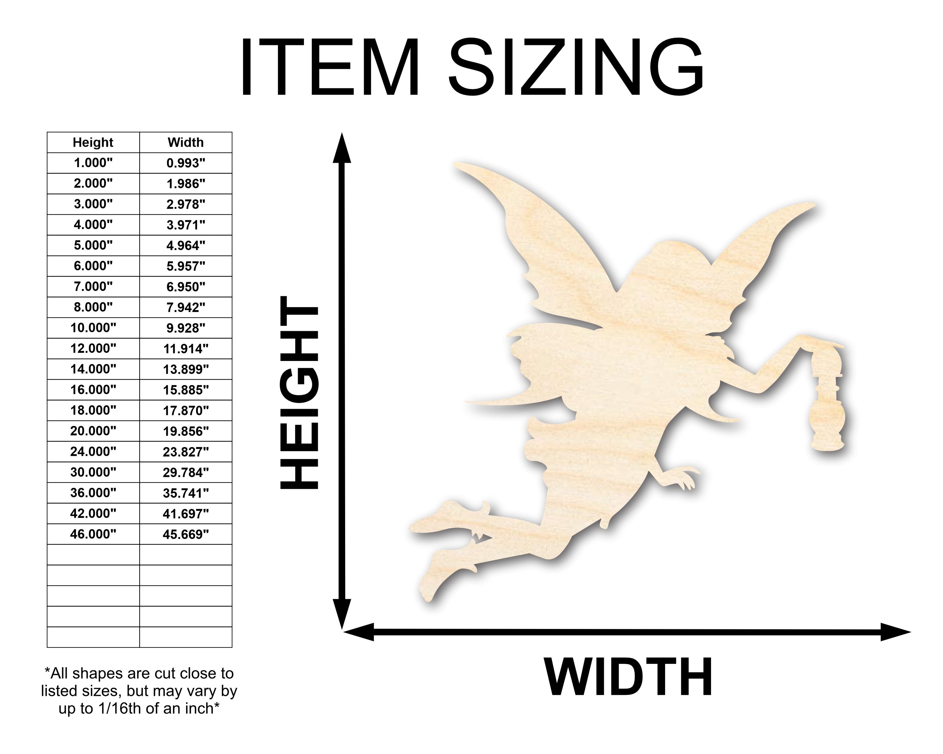 DIY Unfinished Baltic Birch Fairy Lantern Silhouette - Up to 46 Sizes