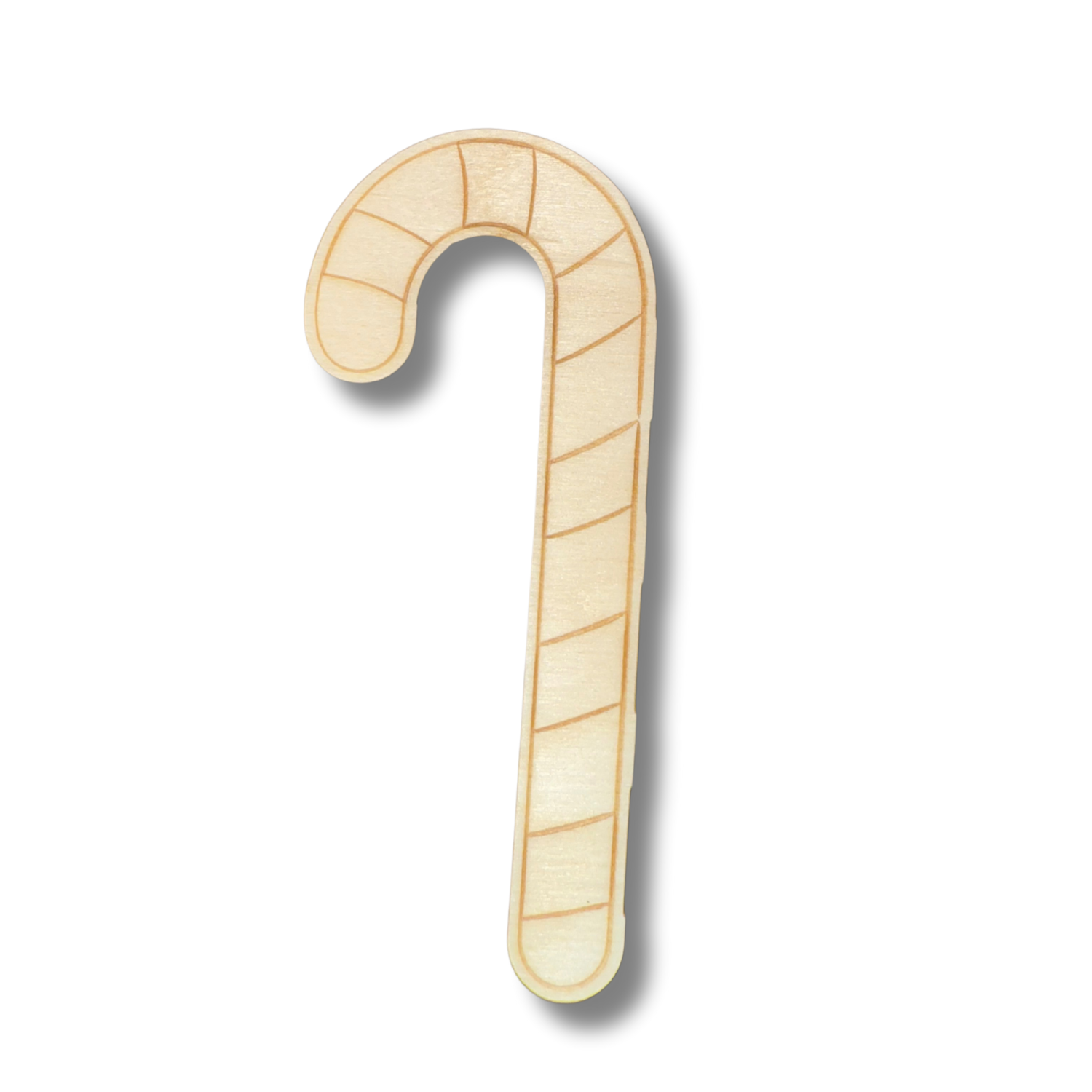Unfinished Wood Etched DIY Candy Cane Shapes for Paint By Line Crafts, Up to 30 Pieces