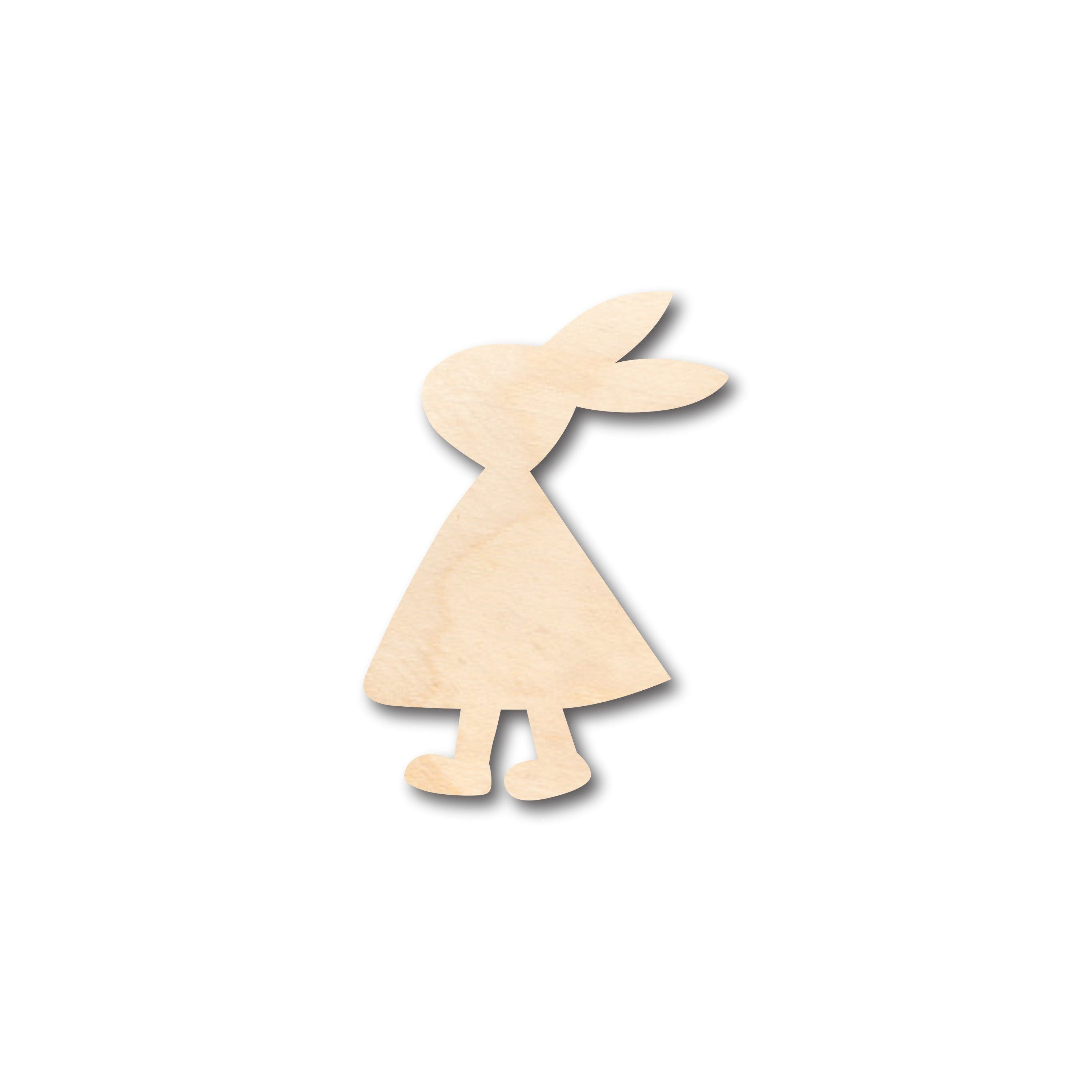 Unfinished Baltic Birch Female Rabbit Shape Wood Craft for Up to 46 DIY Projects
