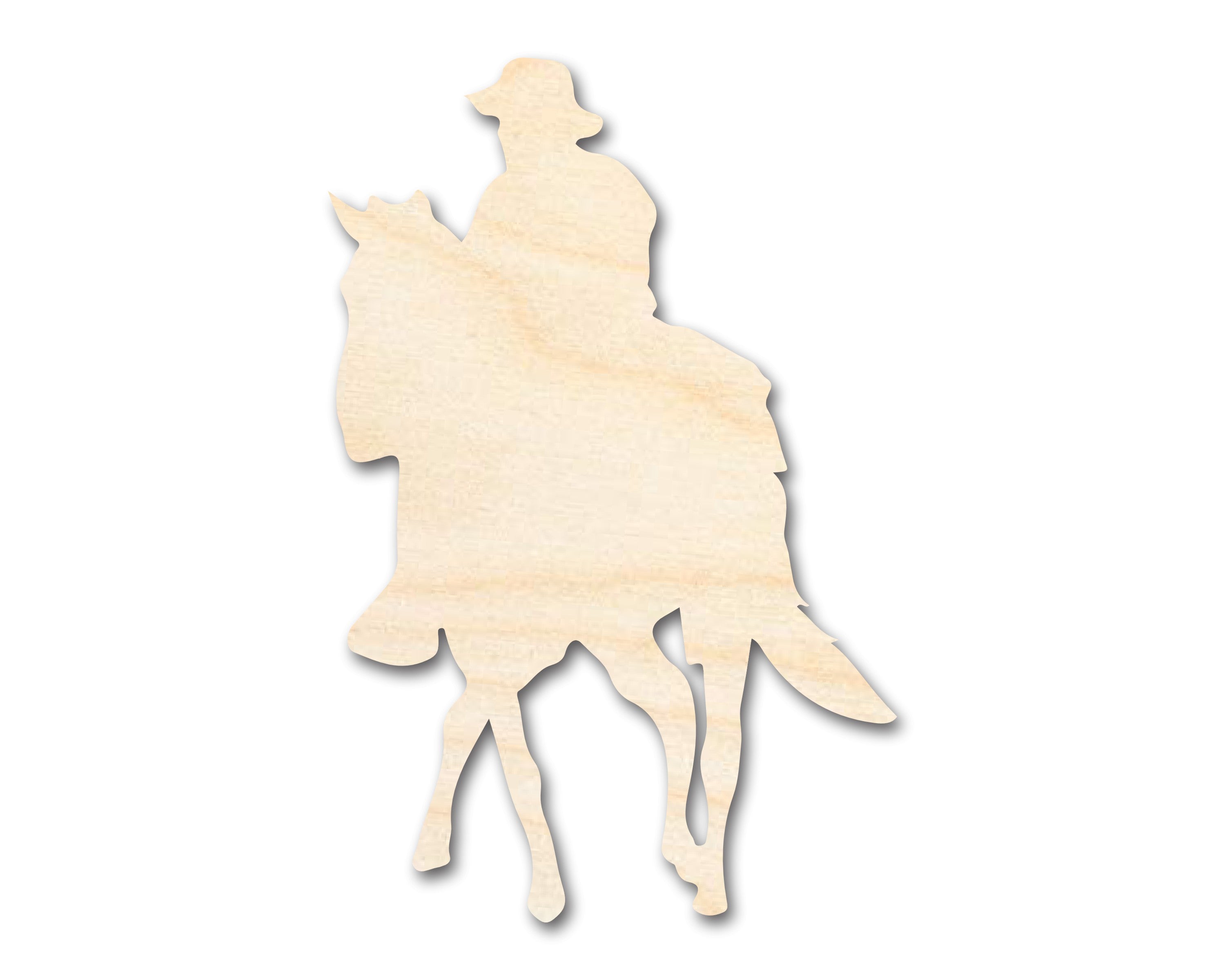 Unfinished DIY Craft Cutout of Wood Soldier Riding Horse Shape with Up to 46 DIY Possibilities