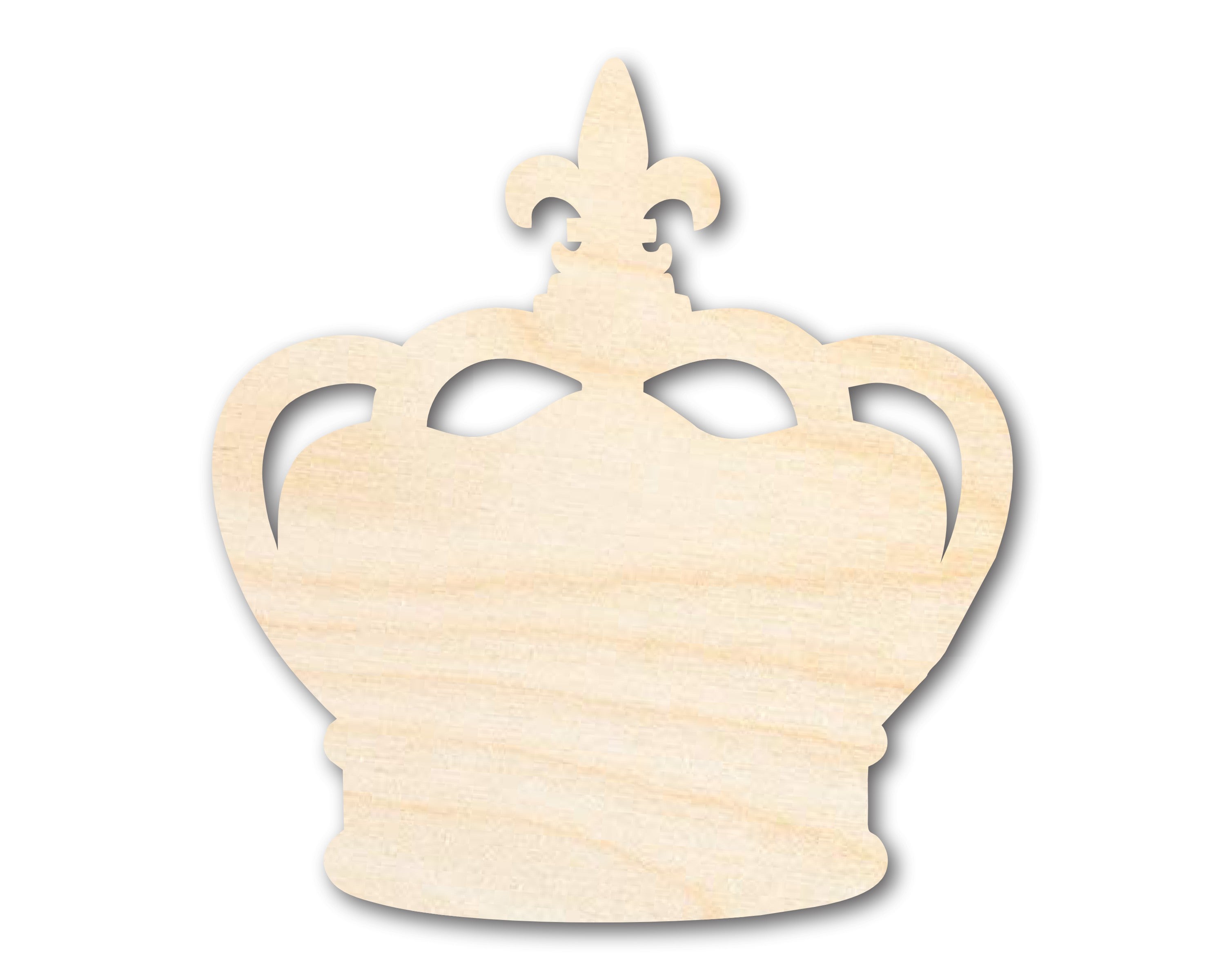 Unfinished Baltic Birch Wood King Crown Shape Cutout for Mardi Gras DIY Crafts up to 46 Inches
