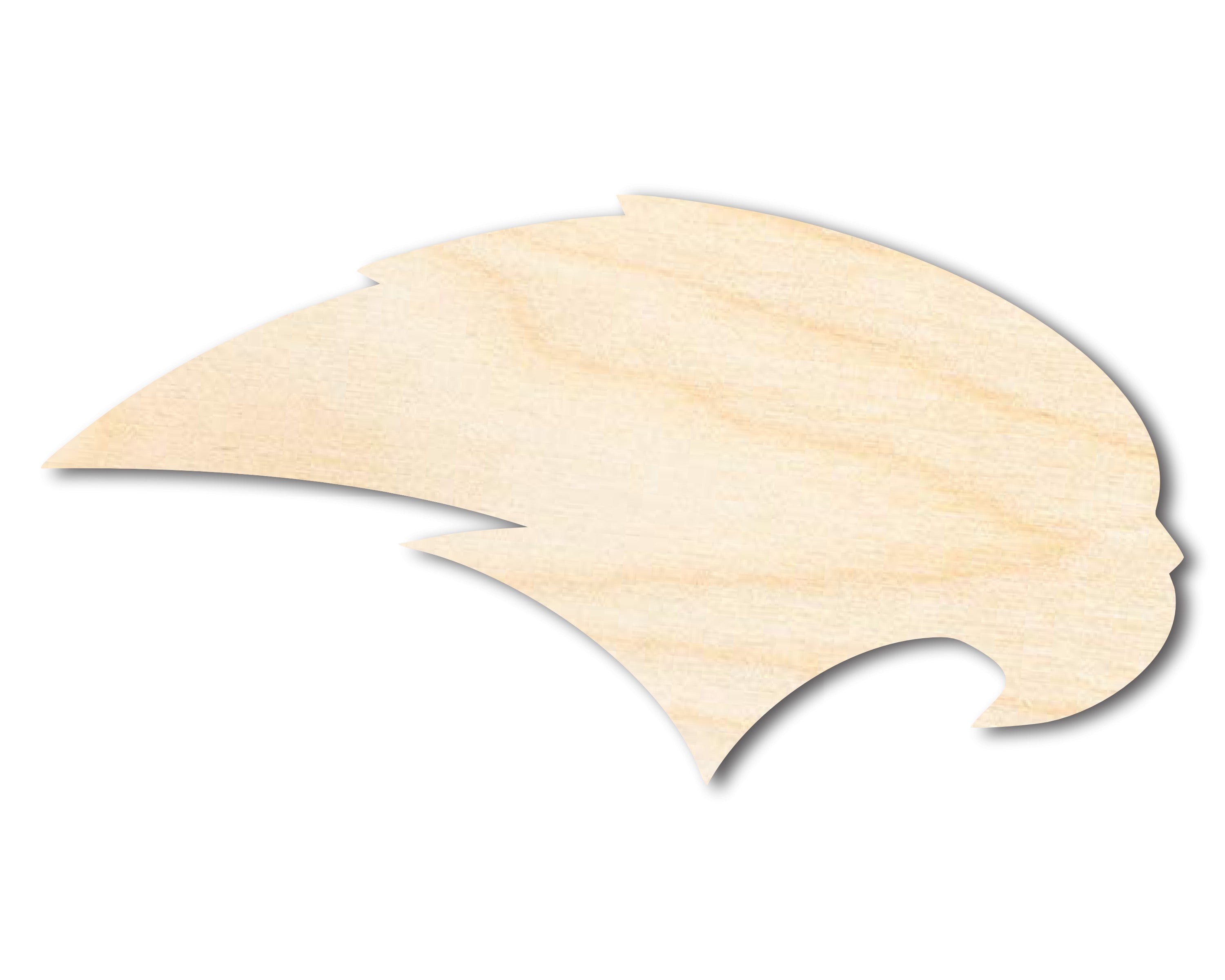 Unfinished DIY Craft Cutout in the Shape of a Wood Hawk Mascot | Up to 46 Inches for Do - It - Yourself Projects